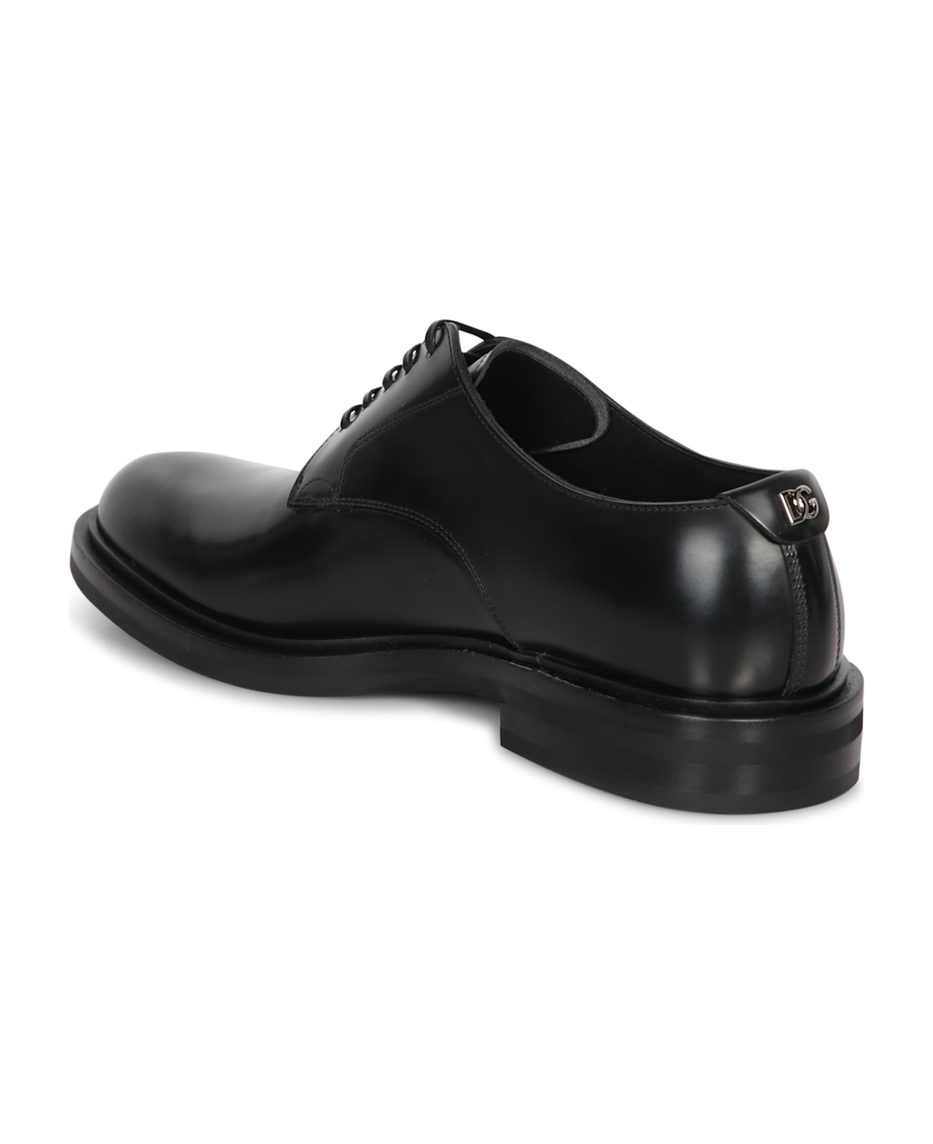 Dolce & Gabbana Black Leather Elegant Shoes - Black ローファー＆デッキシューズ