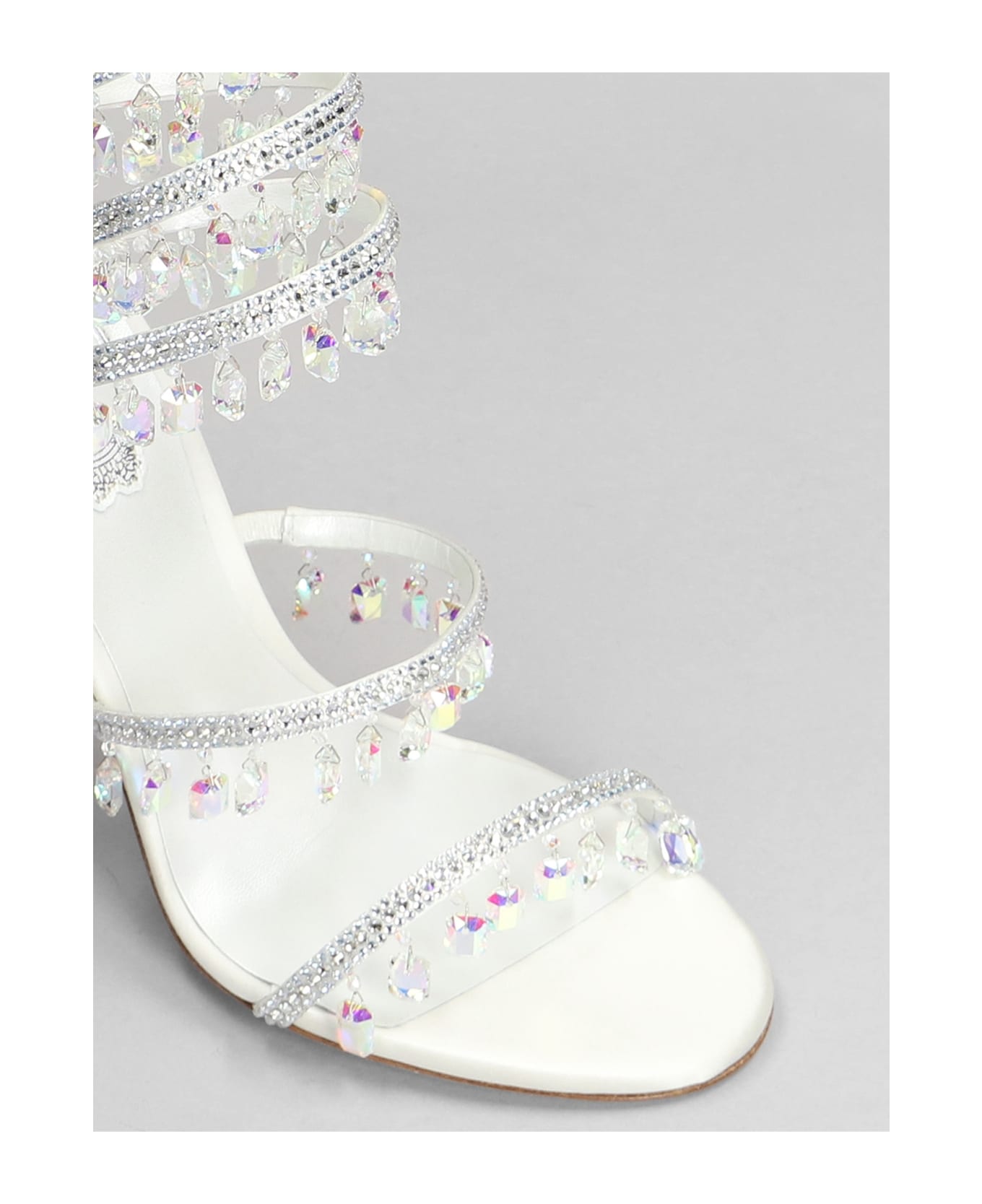 René Caovilla Chandelier Sandals In White Leather - white