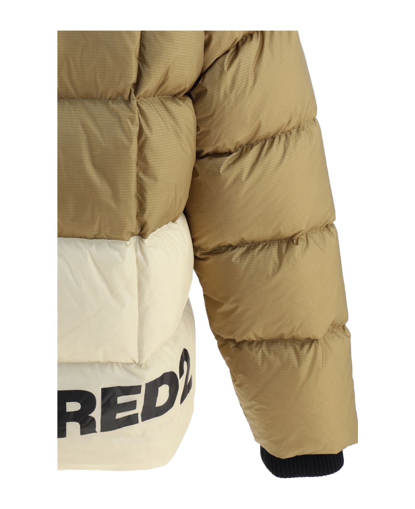 Dsquared2 Kaban Hooded Techno Fabric Down Jacket - Beige