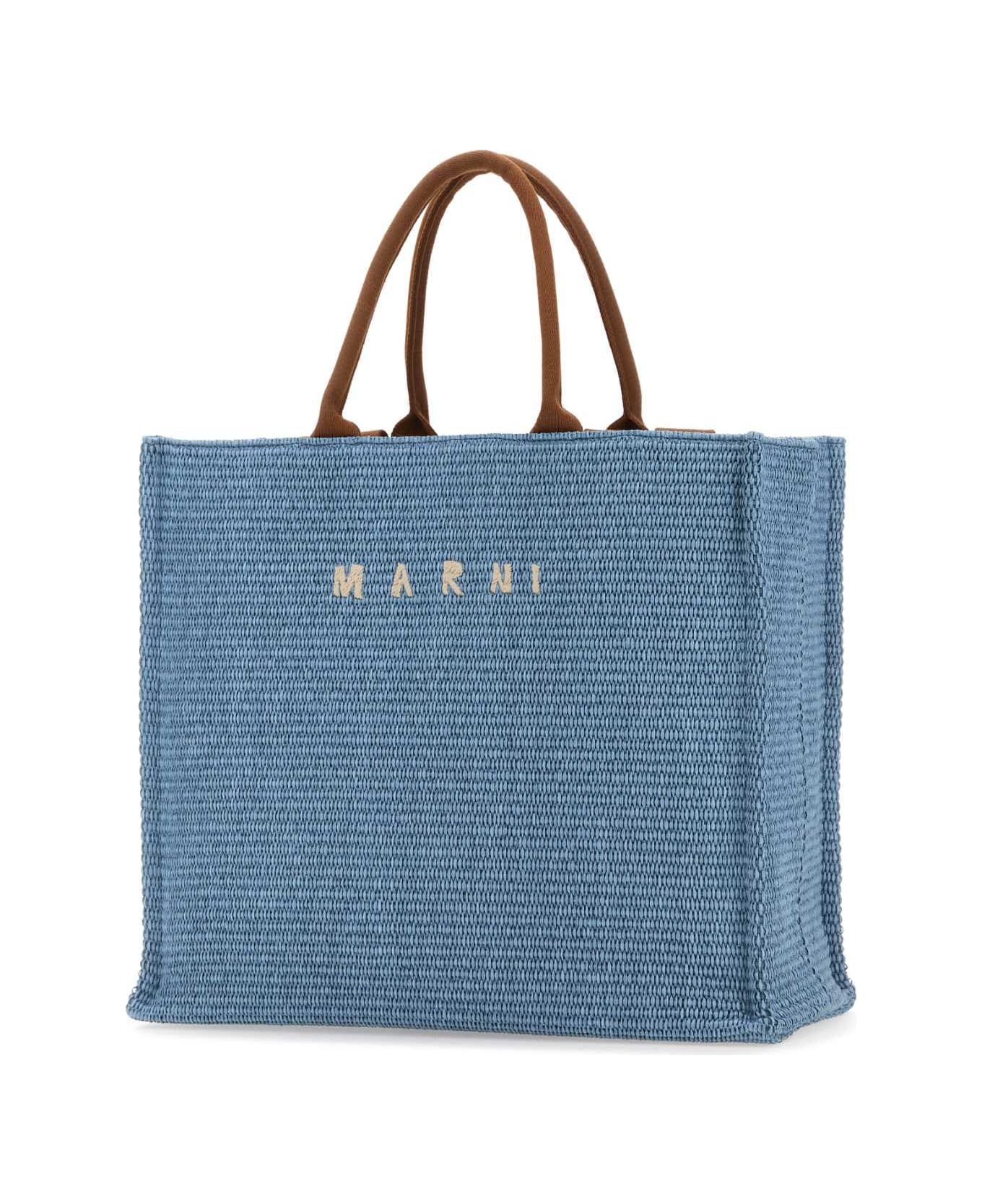 Marni Light-blue Raffia Big Shopping Bag - OPALMOCA トートバッグ