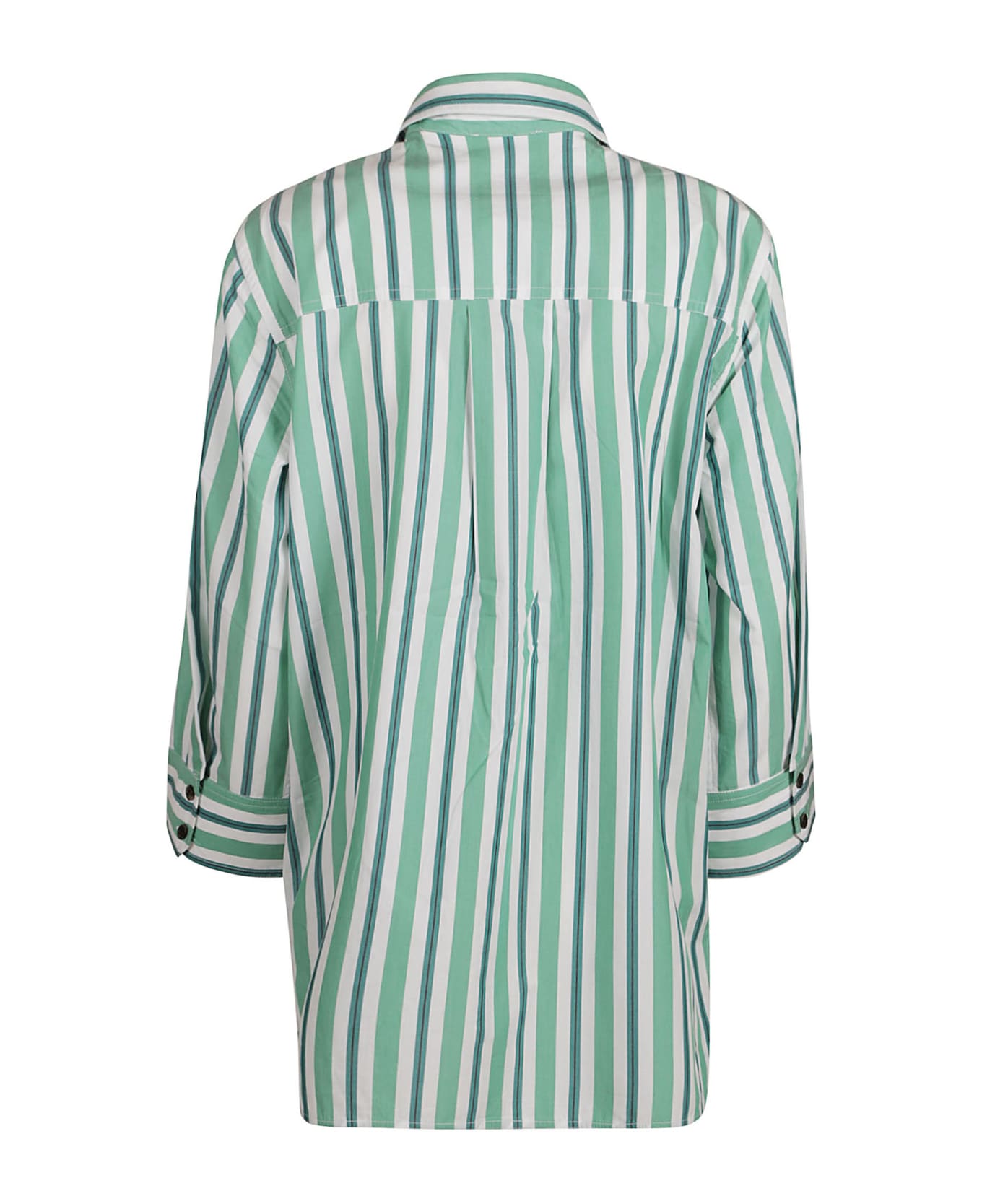 Ganni Stripe Print Shirt - Creme de mente シャツ