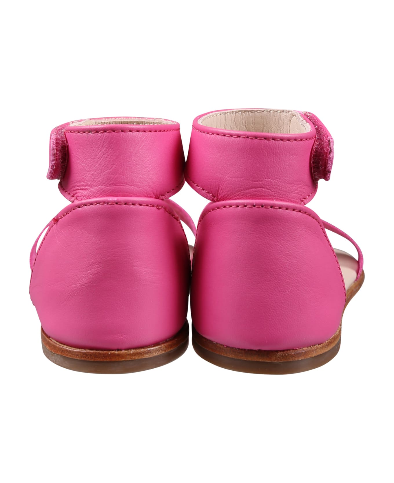 Chloé Fuchsia Sandals For Girl With Logo - Fuchsia シューズ