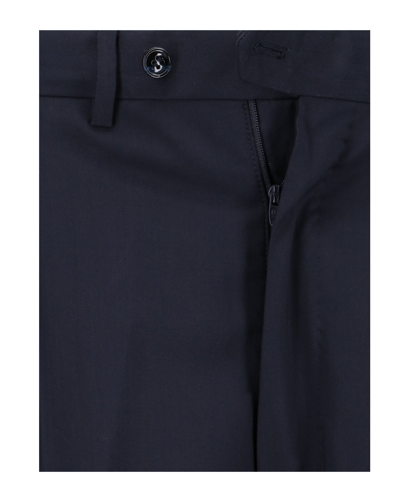 Giorgio Armani Virgin Wool Straight Pants - Blue