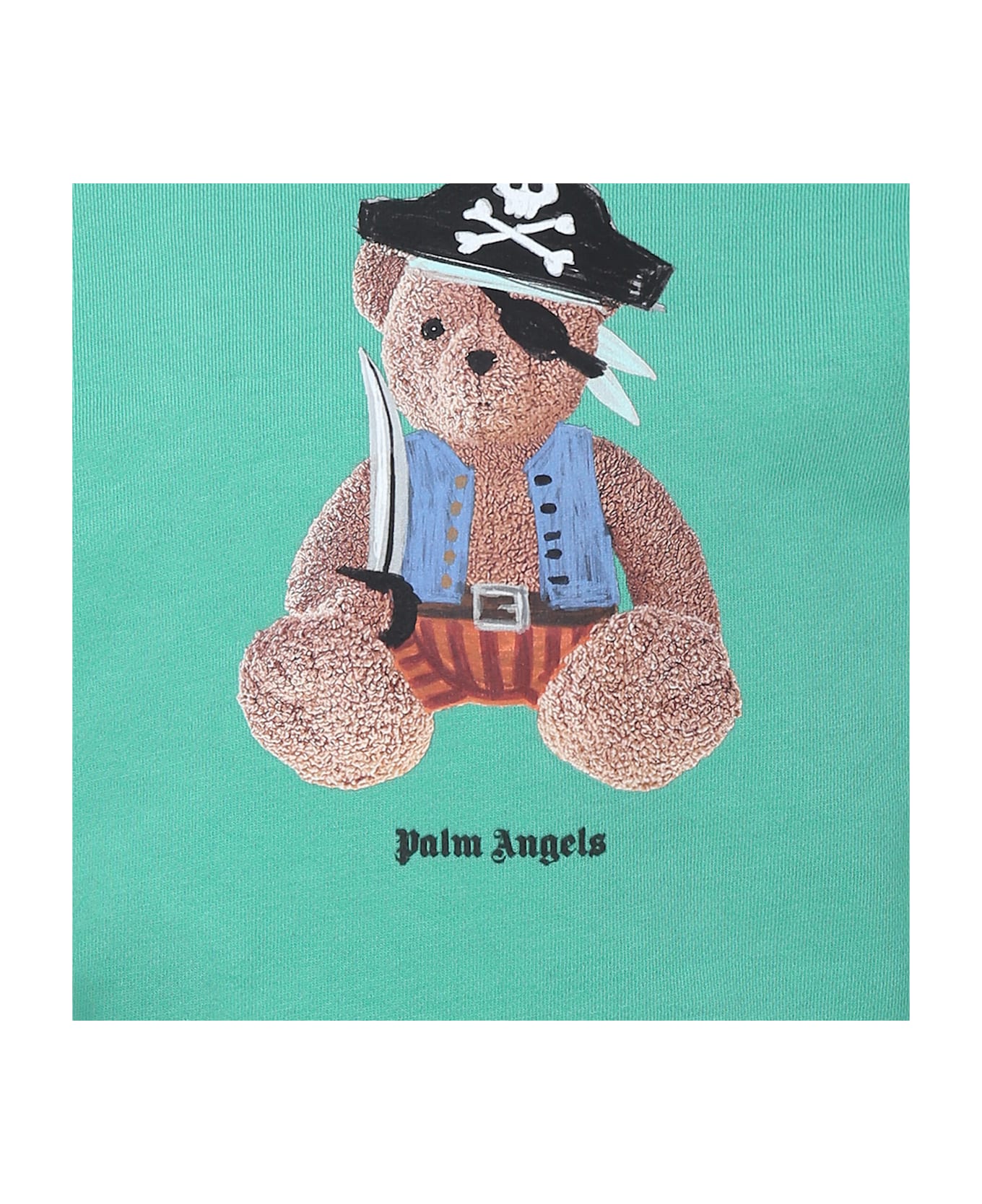 Palm Angels Green Sweatshirt For Boy With Bear - Green