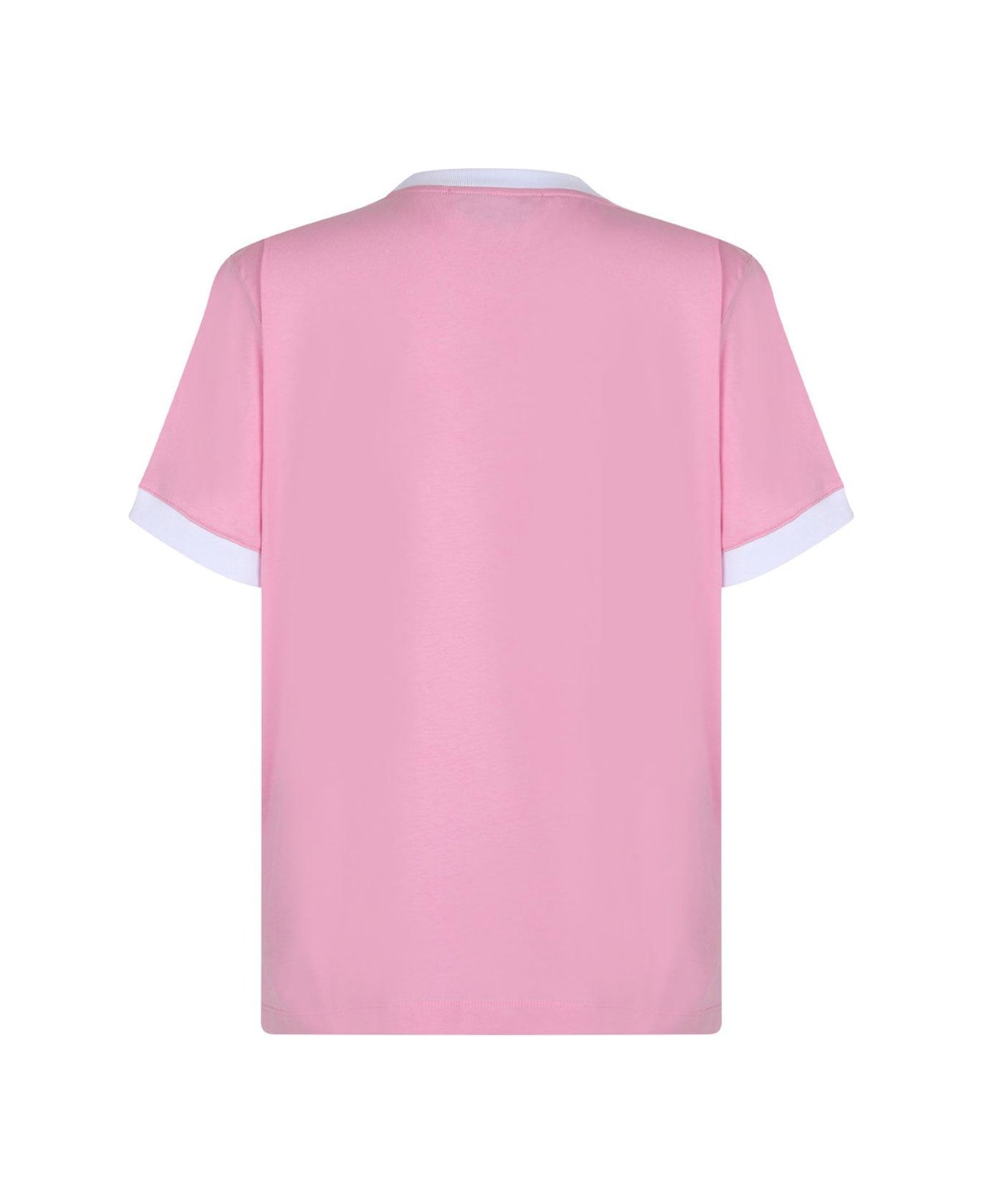 MSGM Graphic Printed Crewneck T-shirt - PINK