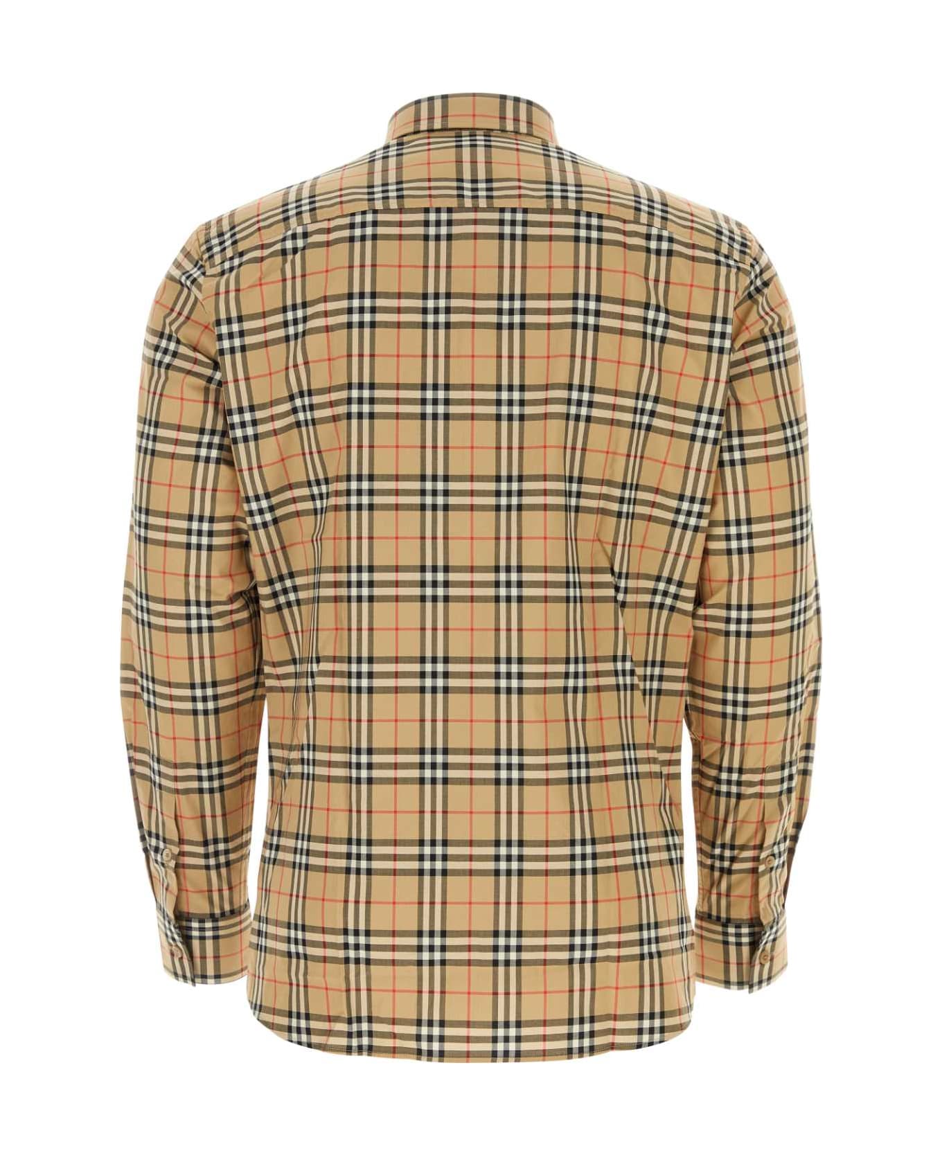 Burberry Embroidered Poplin Shirt - ARCHIVEBEIGEIPCHK