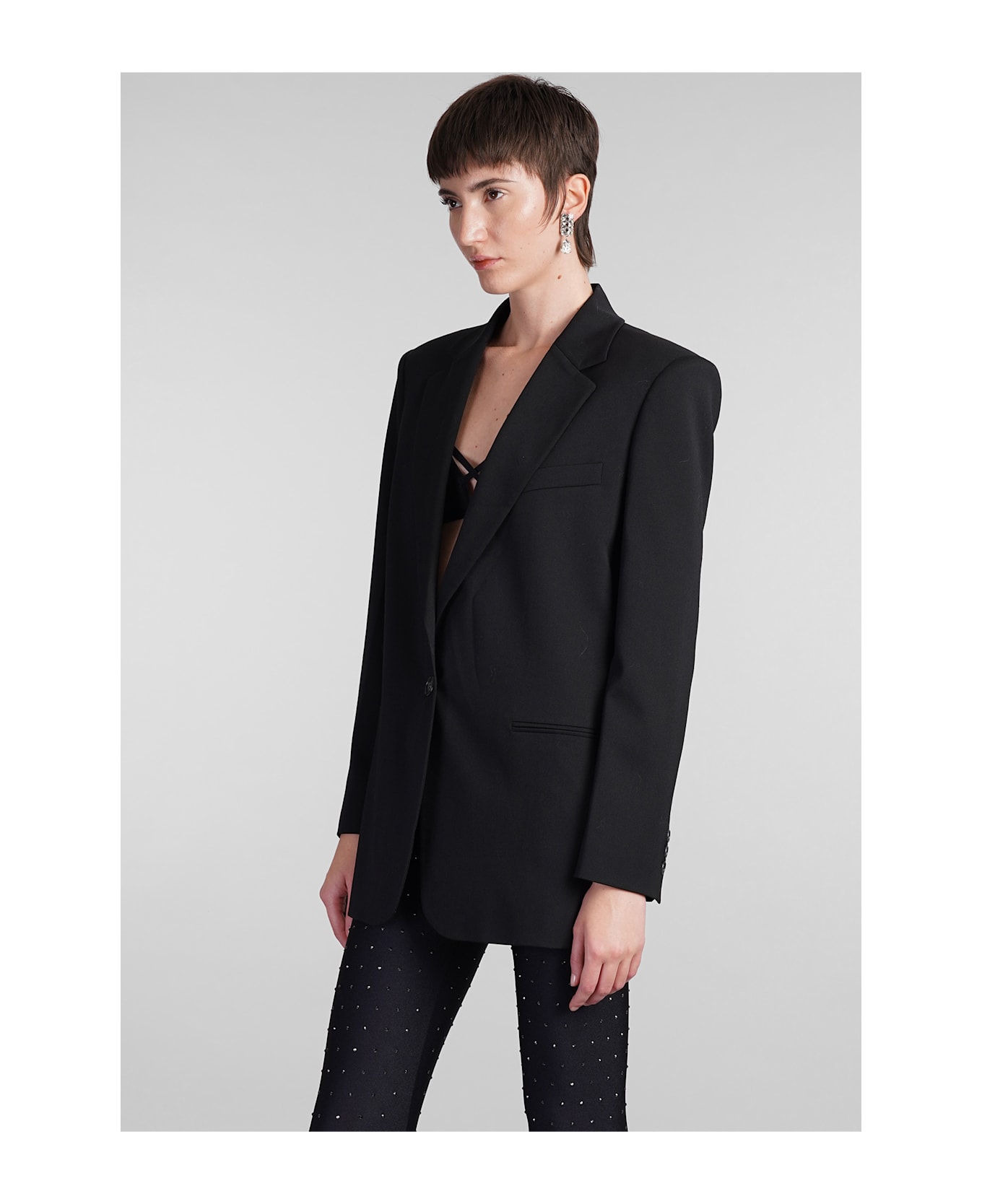 The Andamane Guia Blazer In Black Polyester - black