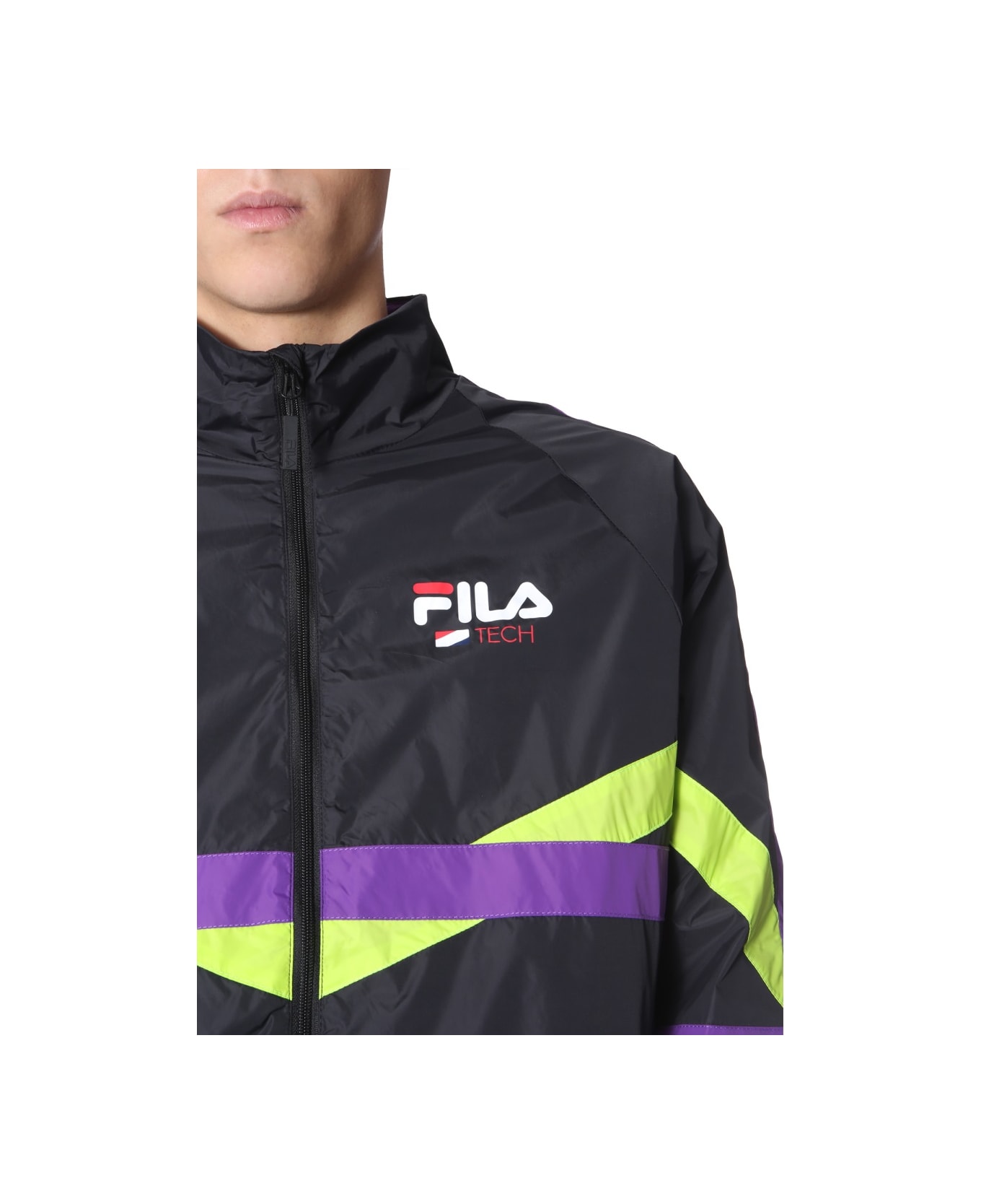 Fila Track Sweatshirt With Zip - BLACK