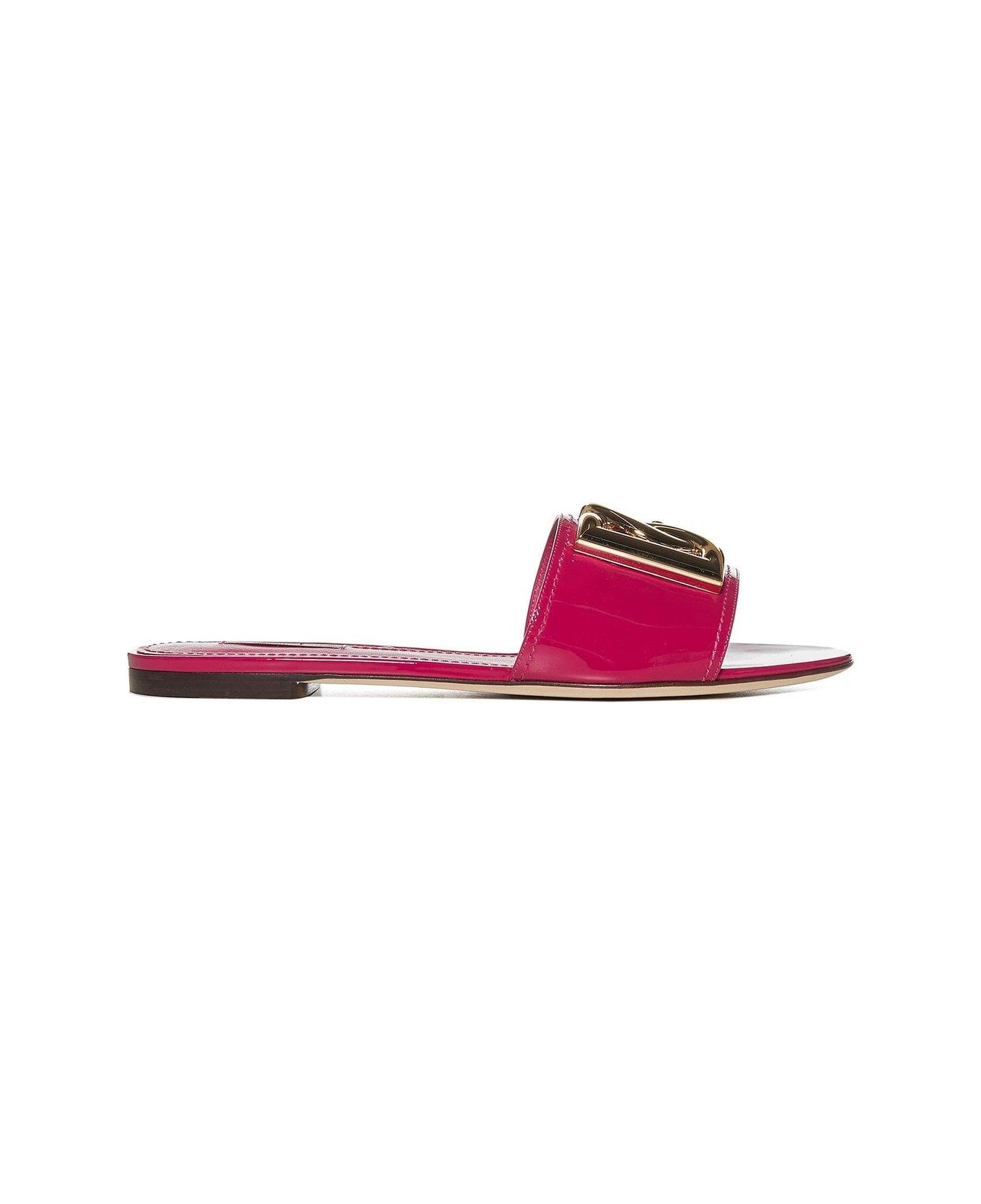 Dolce & Gabbana Dg Logo Plaque Sandals - Fucsia