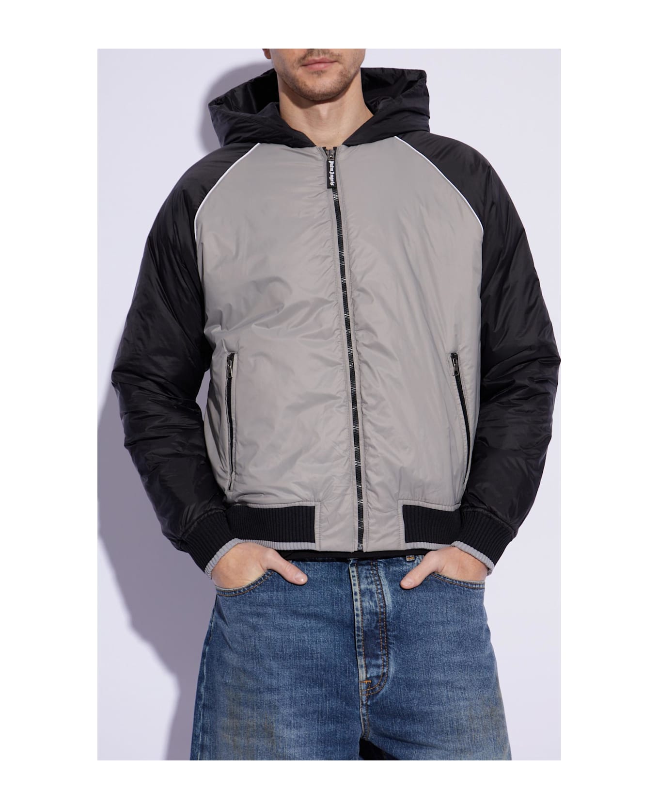 Palm Angels Hooded Jacket - Grigio