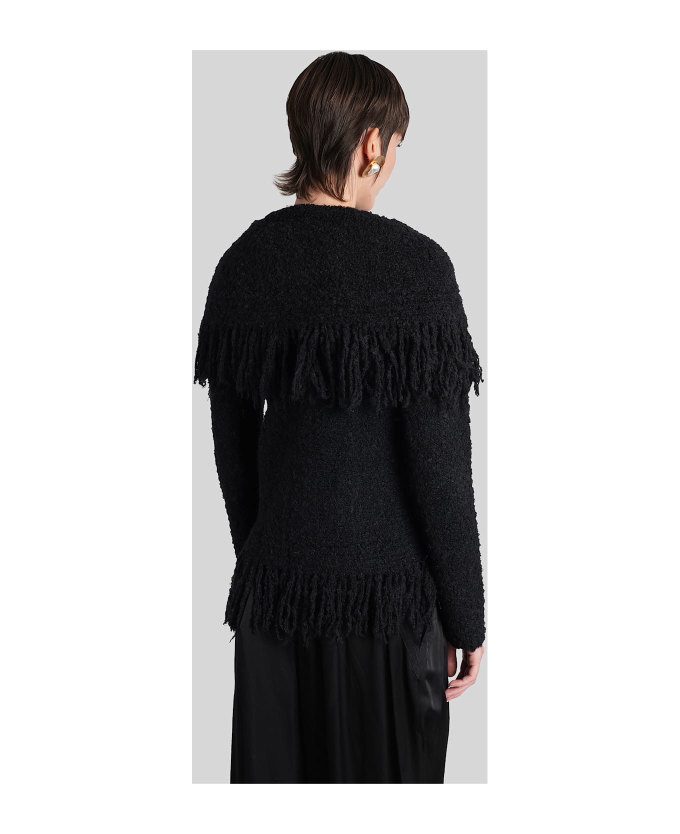 Cult Gaia Michelle Cardigan In Black Wool - black
