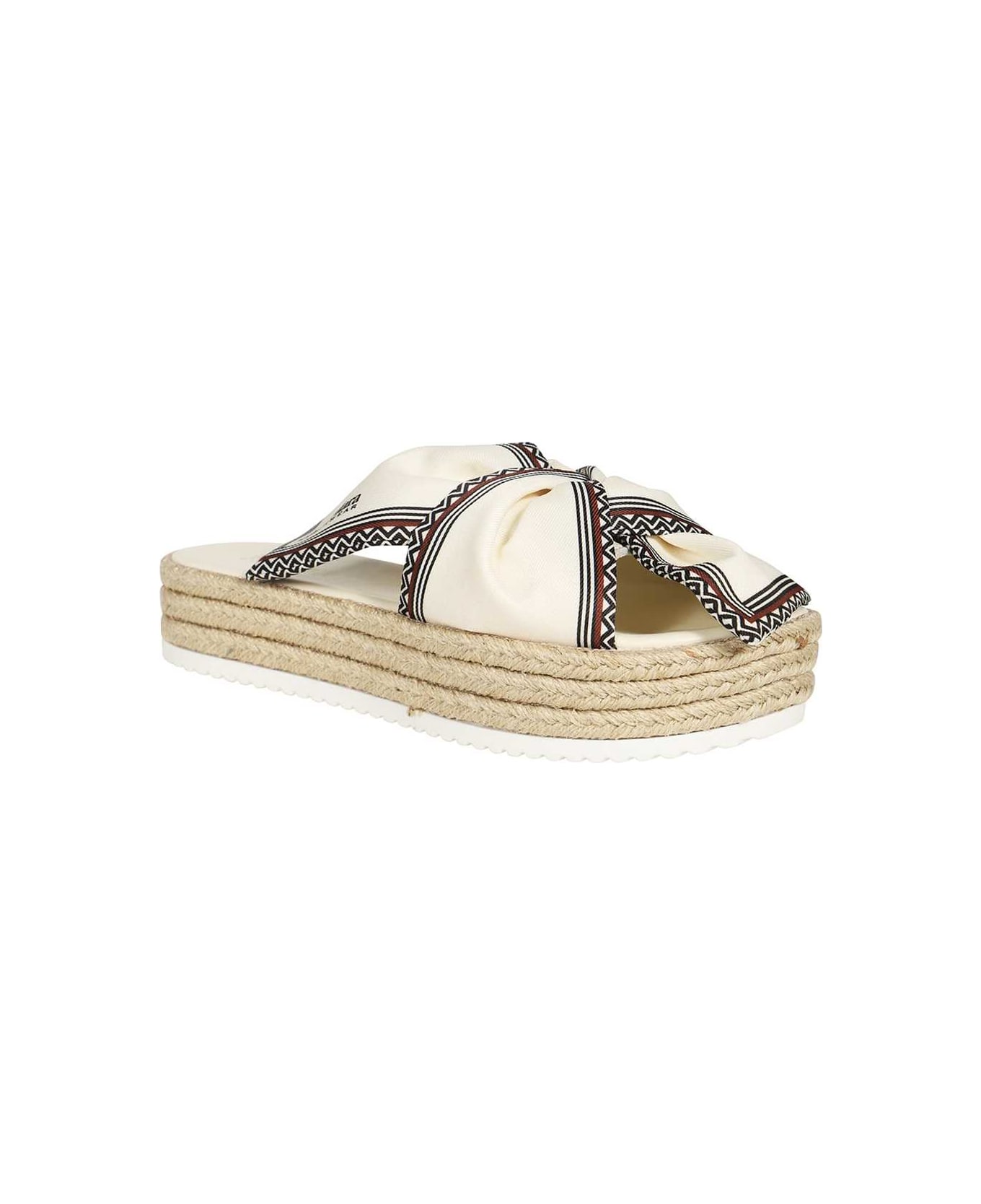 Max Mara Bow Detail Sandals - Ivory