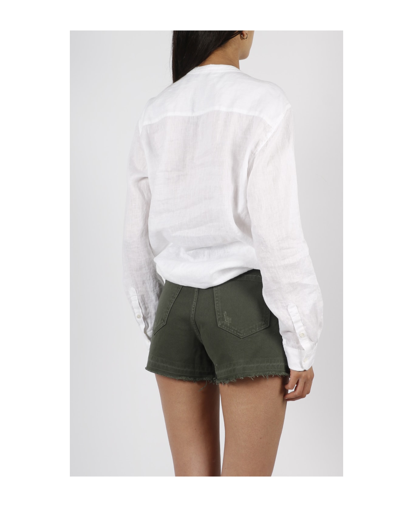 Parosh Embroidered Linen Shirt - White