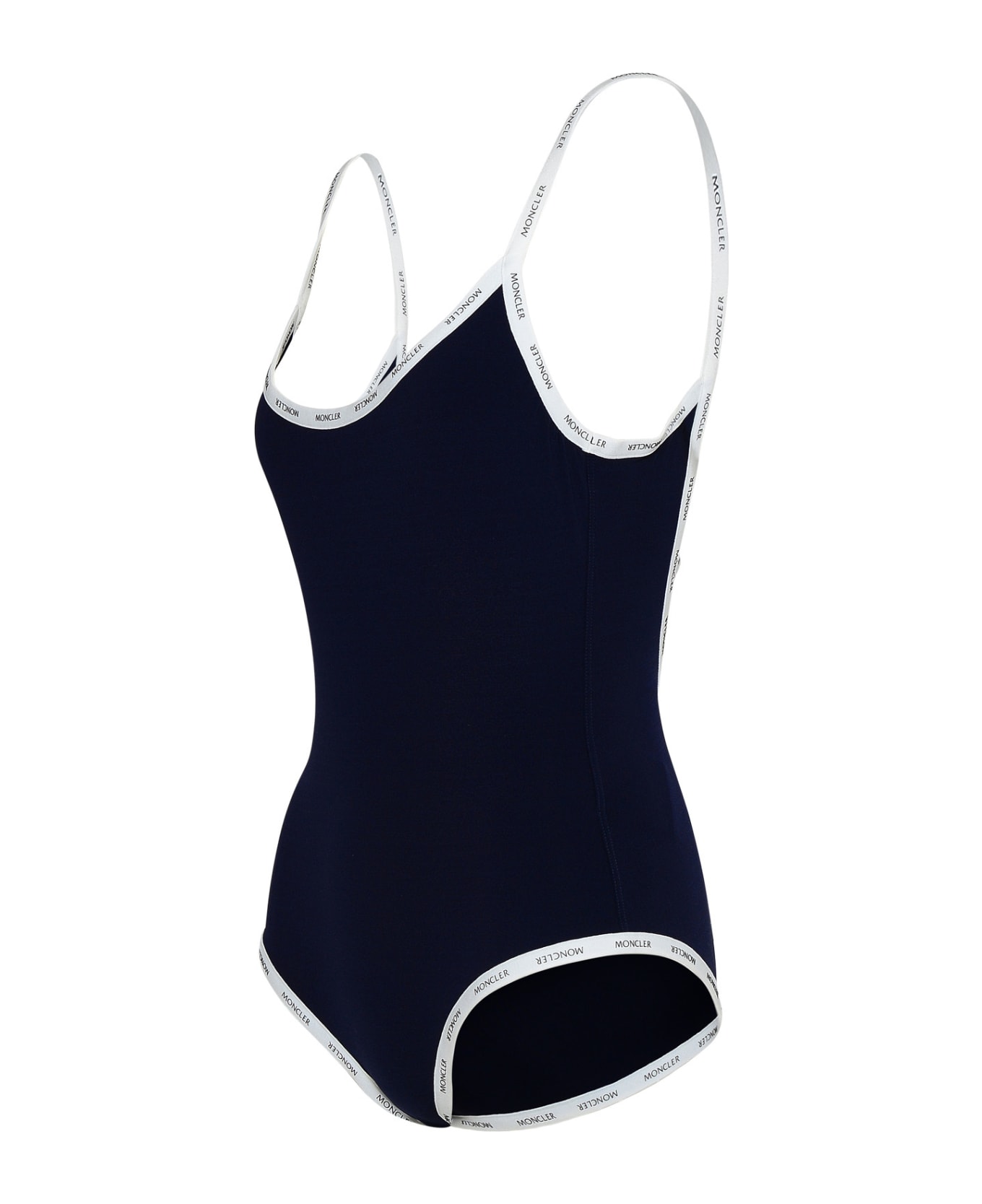 Moncler Blue Nylon Blend One-piece Swimsuit - Blue