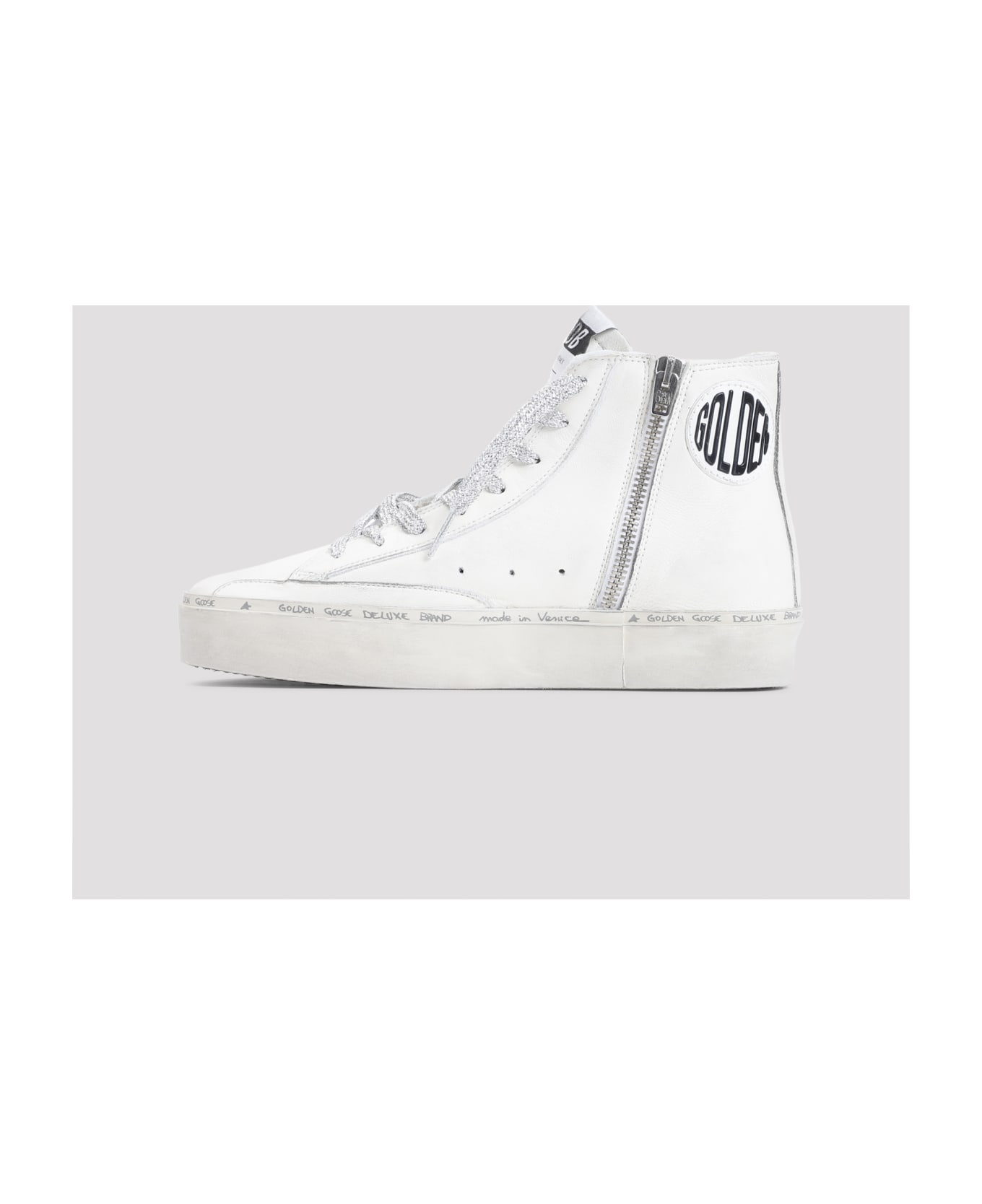 Golden Goose Hi Francy Sneakers - White Silver Blue