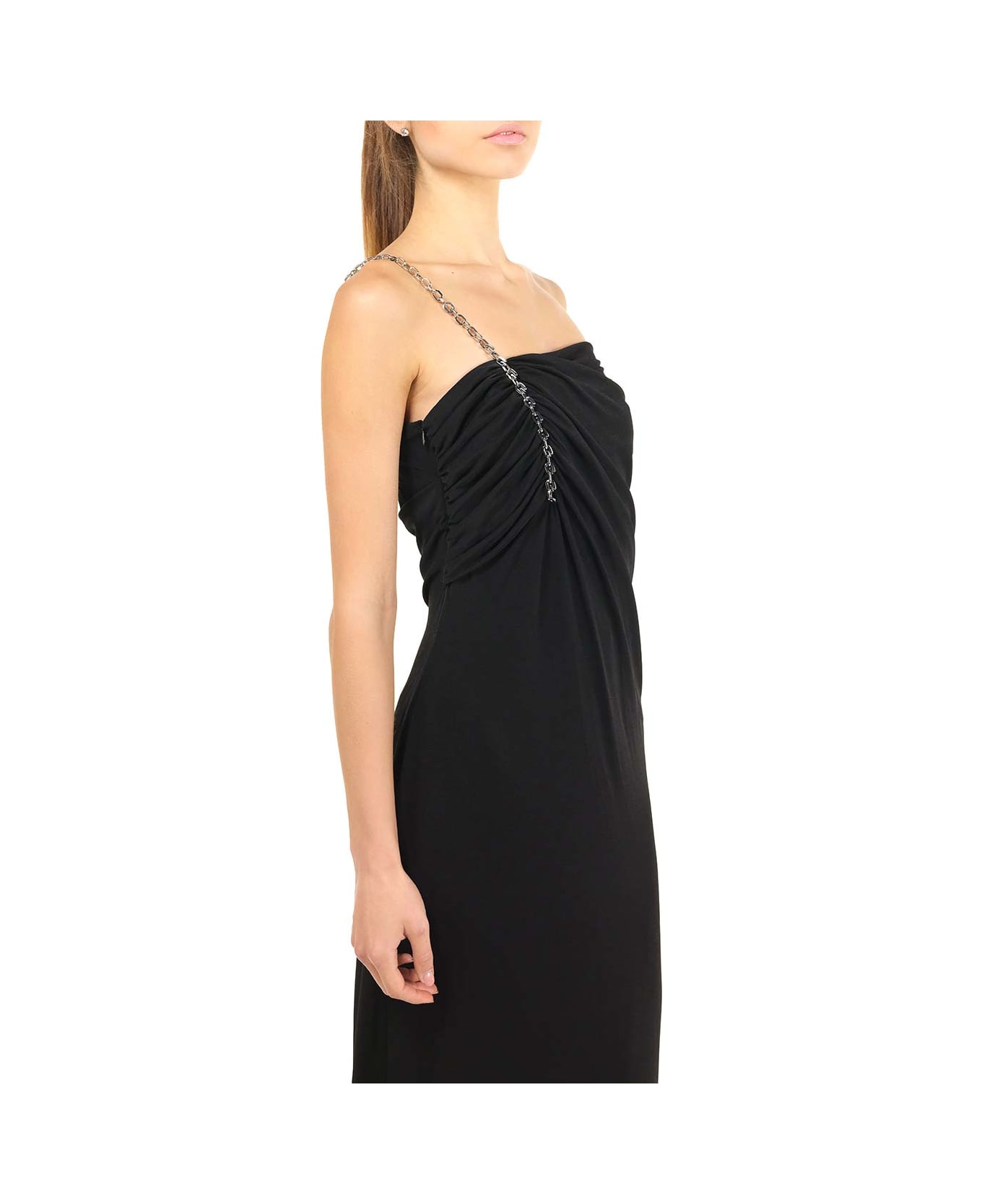 Givenchy Long Asymmetrical Draped Dress - black