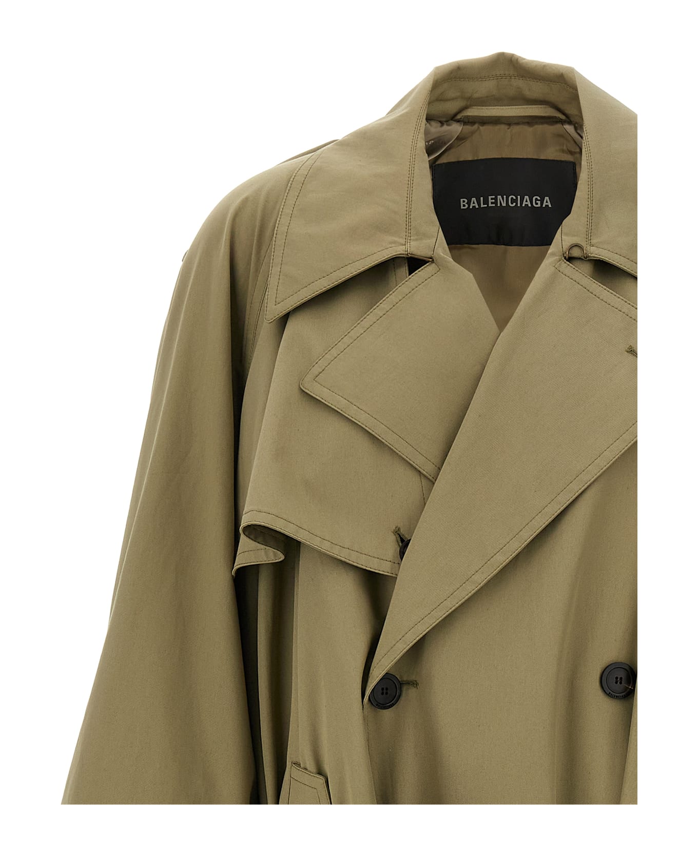 Balenciaga 
draped Neck
 Trench Coat - Beige