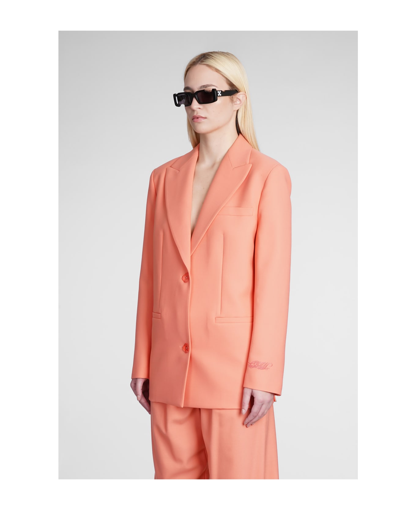 Off-White Tomboy Single-breasted Long-sleeved Blazer - CORAL