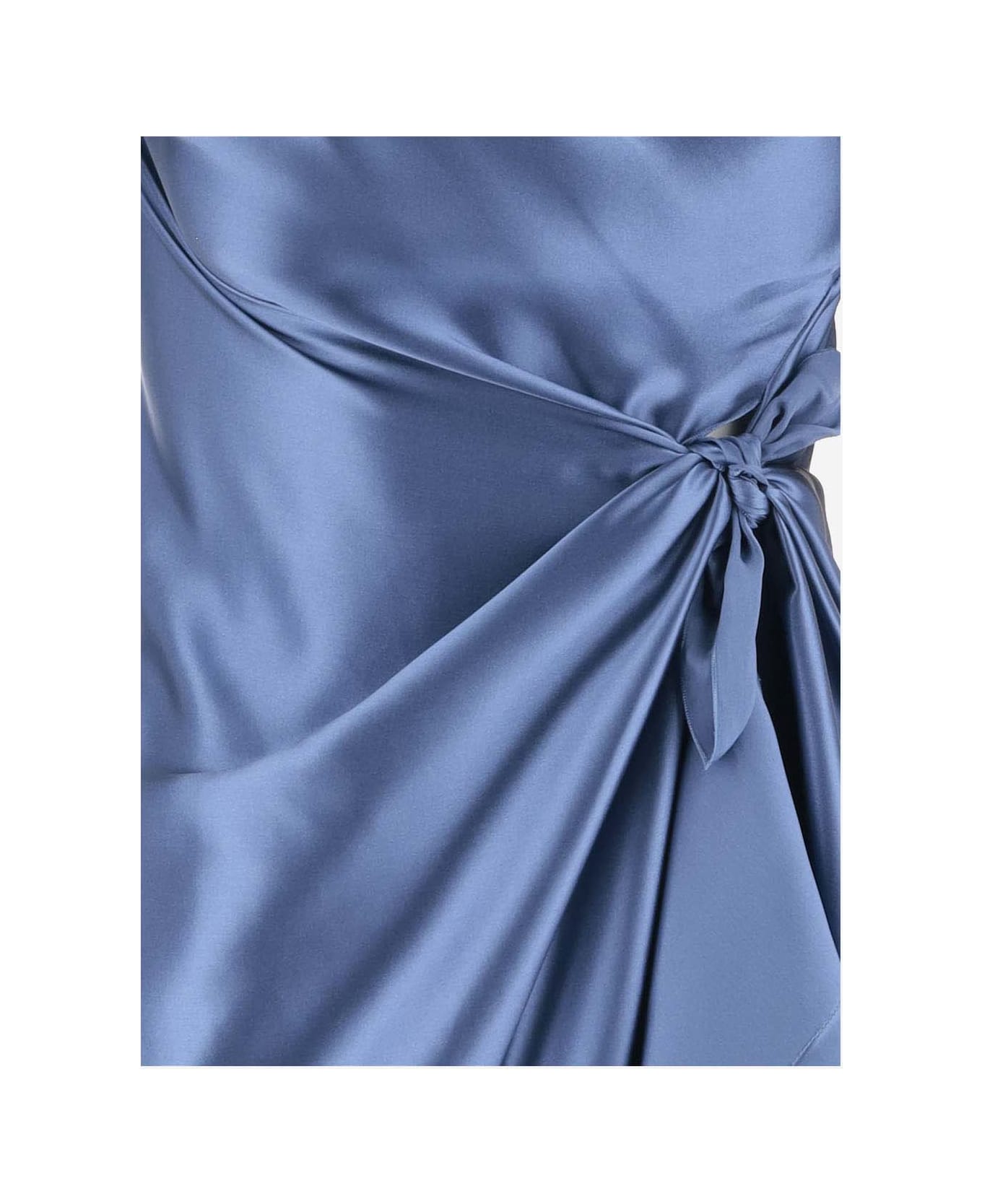 Stephan Janson Draped Silk Dress - Clear Blue ワンピース＆ドレス