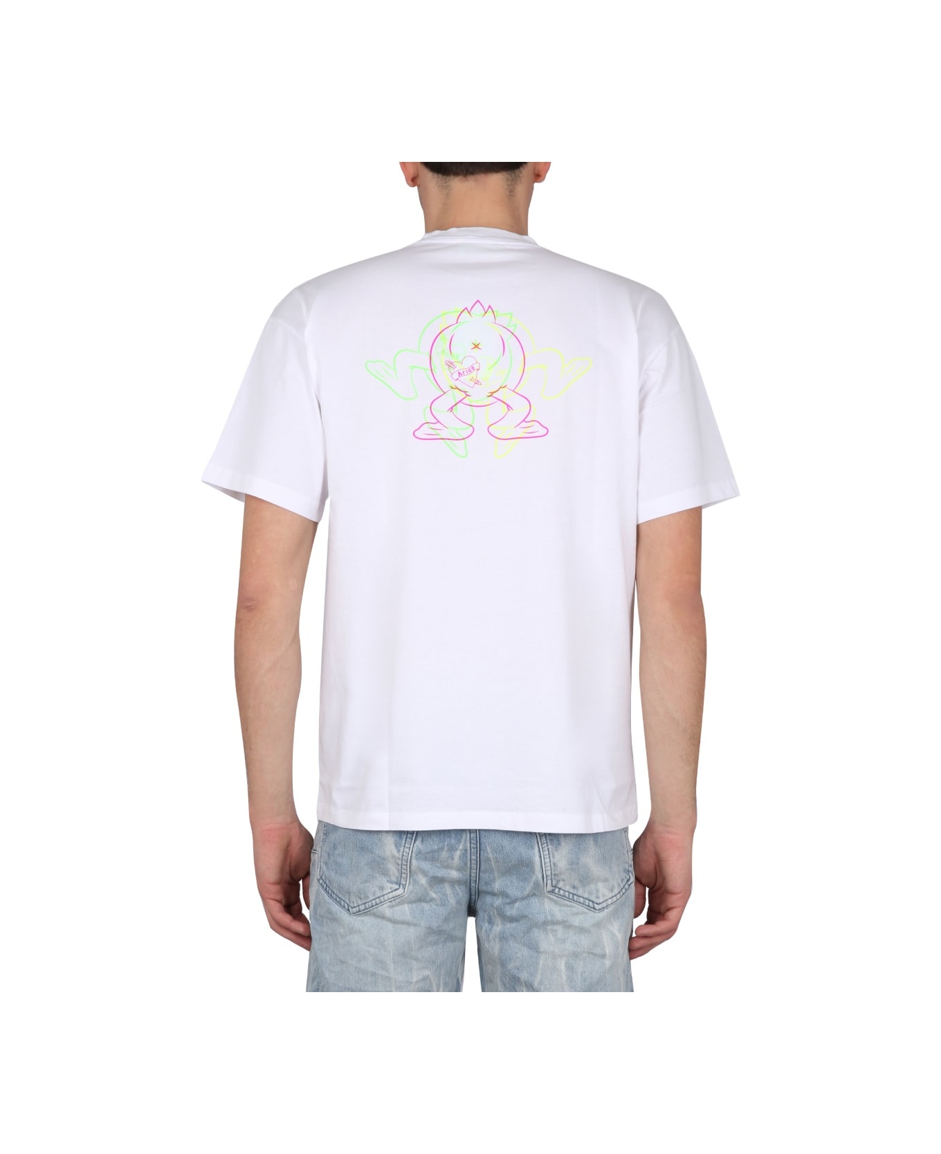 Aries Trippy Aye Duck T-shirt - WHITE