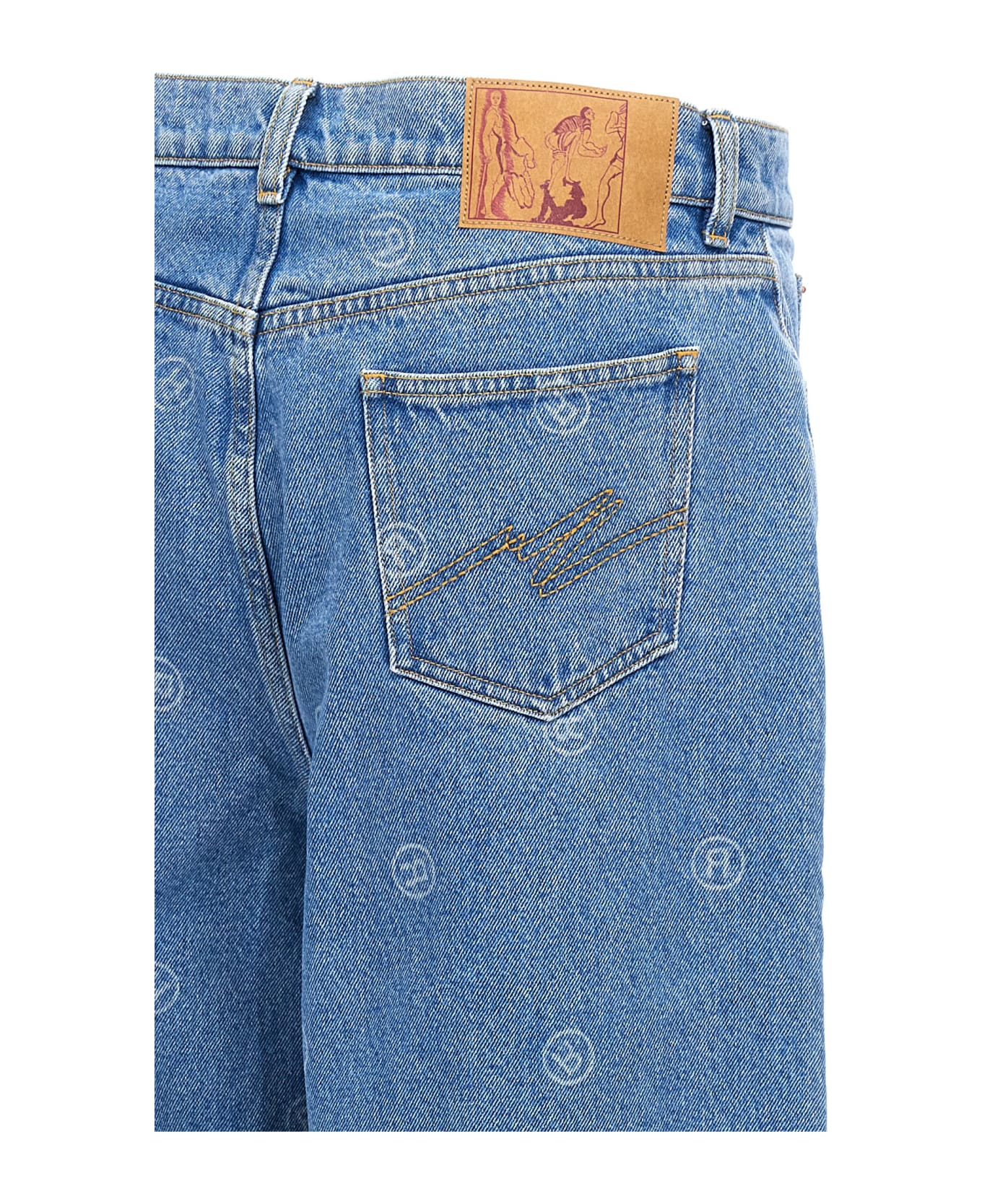 Martine Rose All-over Logo Jeans - Light Blue