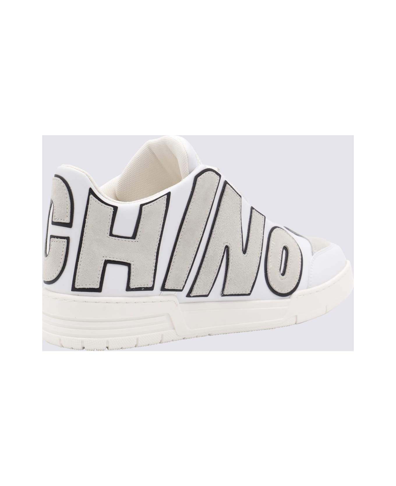 Moschino White Leather Logo Sneakers - White