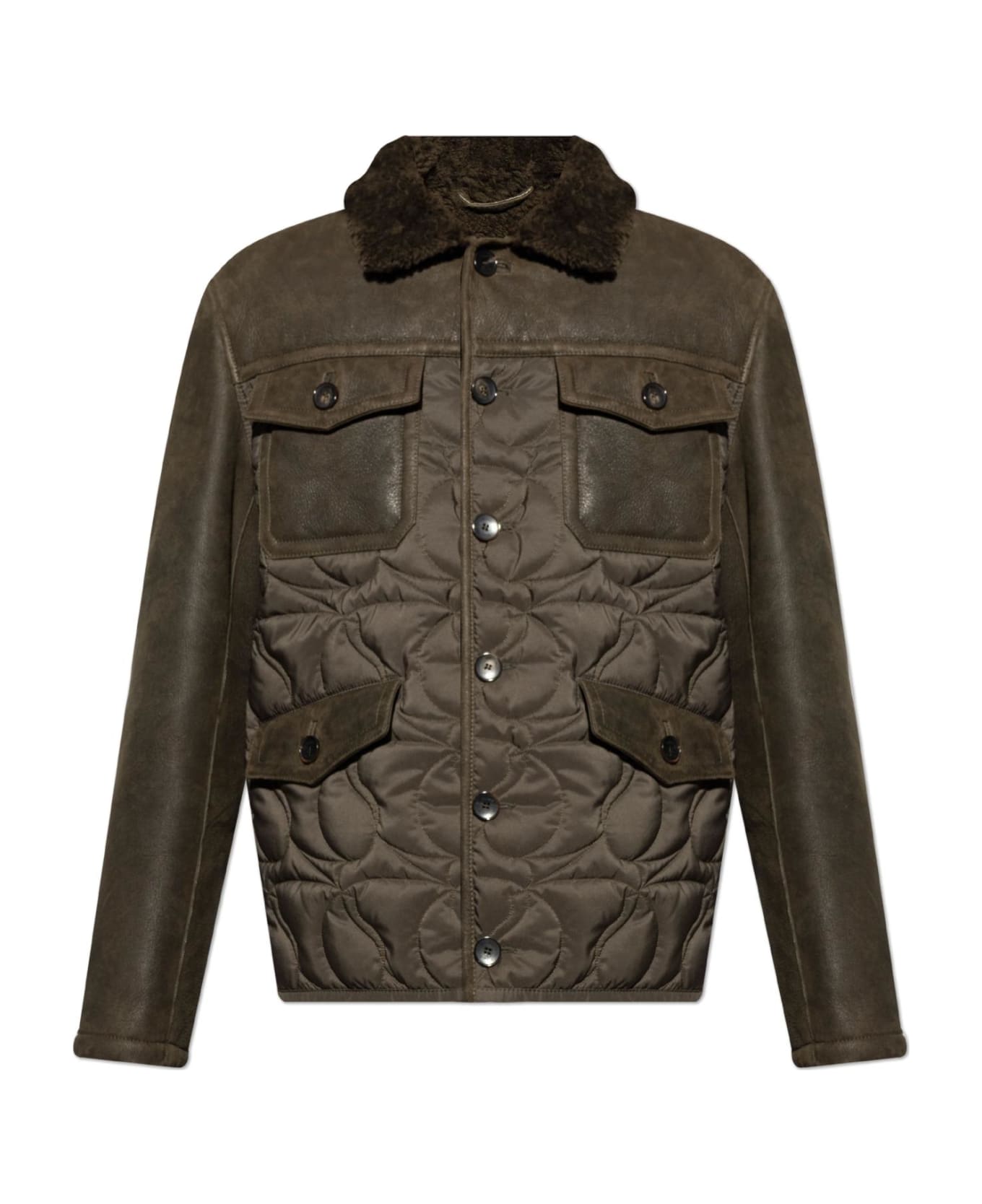 Etro Jacket With Fur Collar - Green