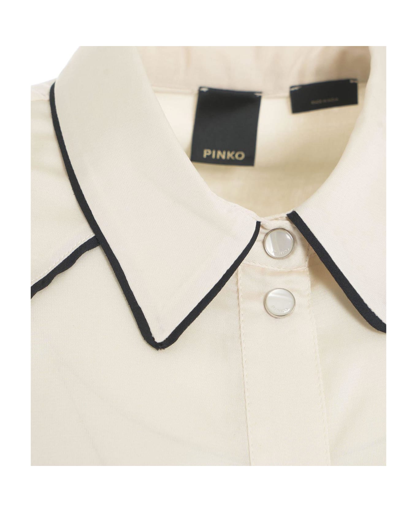 Pinko Bow Pattern Short-sleeved Shirt - Bianco