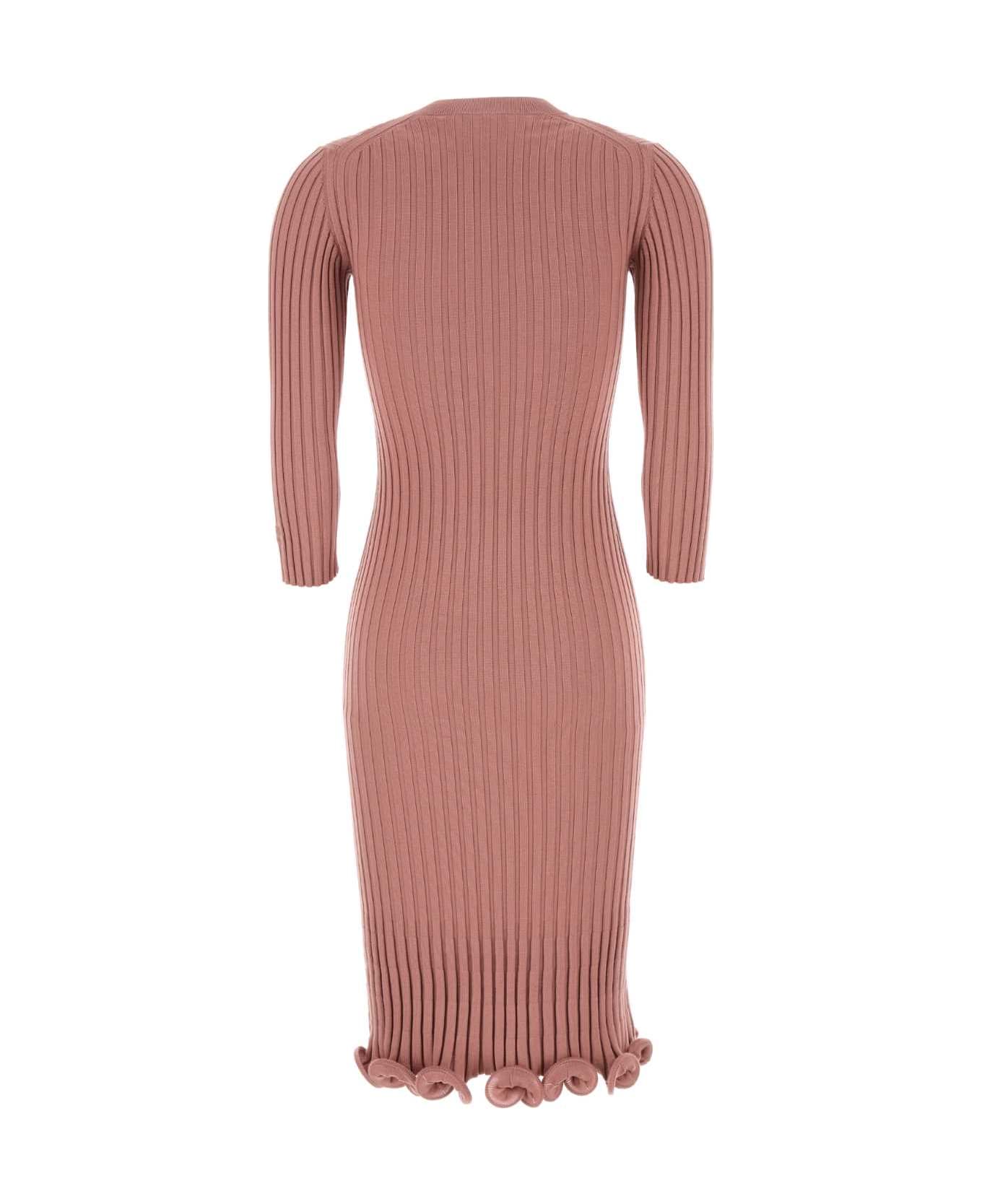 Fendi Dark Stretch Wool Blend Dress - BLUSH-25