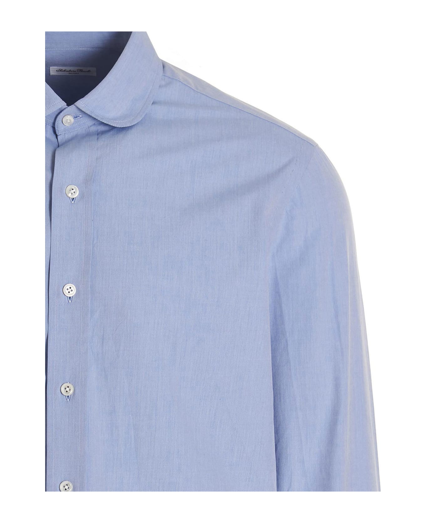 Salvatore Piccolo Rounded Collar Shirt - Light Blue