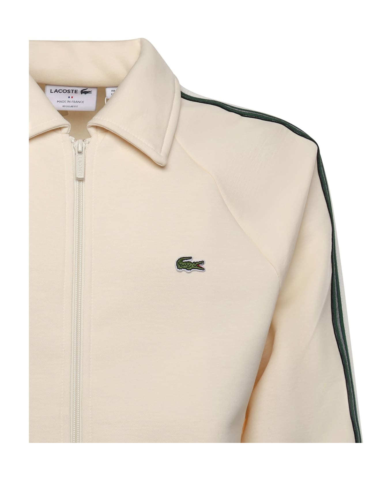 Lacoste Zip-up Sweatshirt With Logo - White