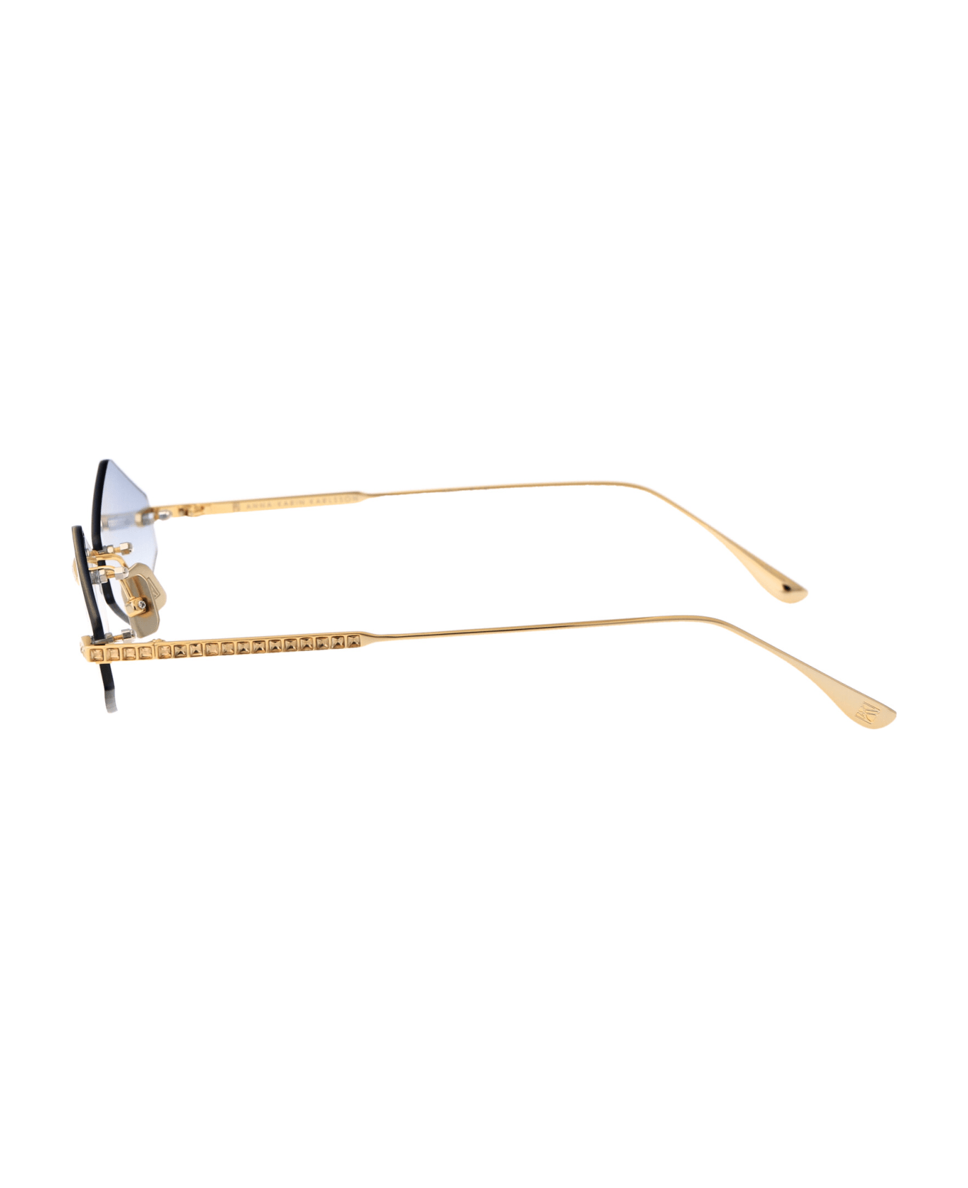 Anna-Karin Karlsson Crystal Nest Triangle Sunglasses - Gold Blue