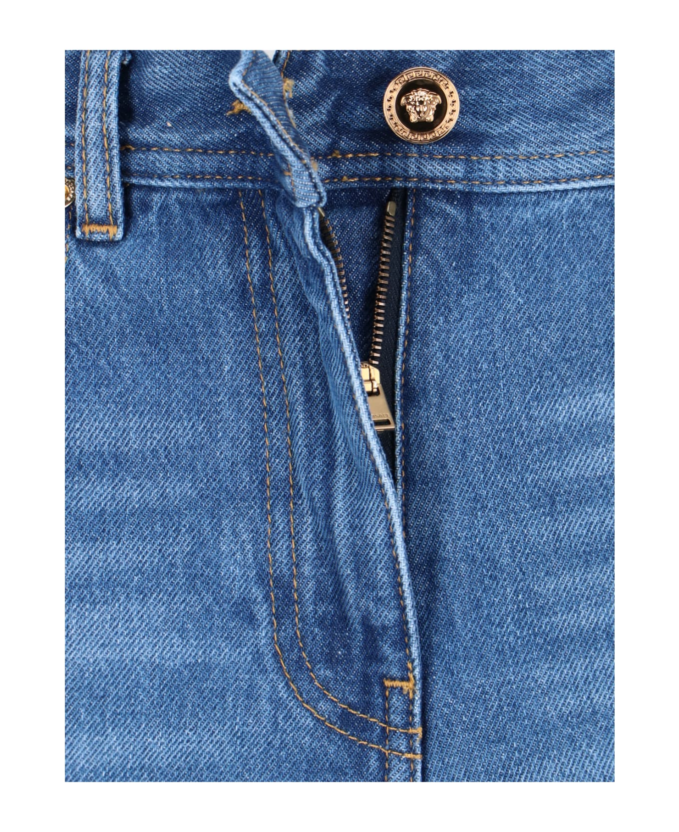 Versace Blue Cotton Jeans - Blue