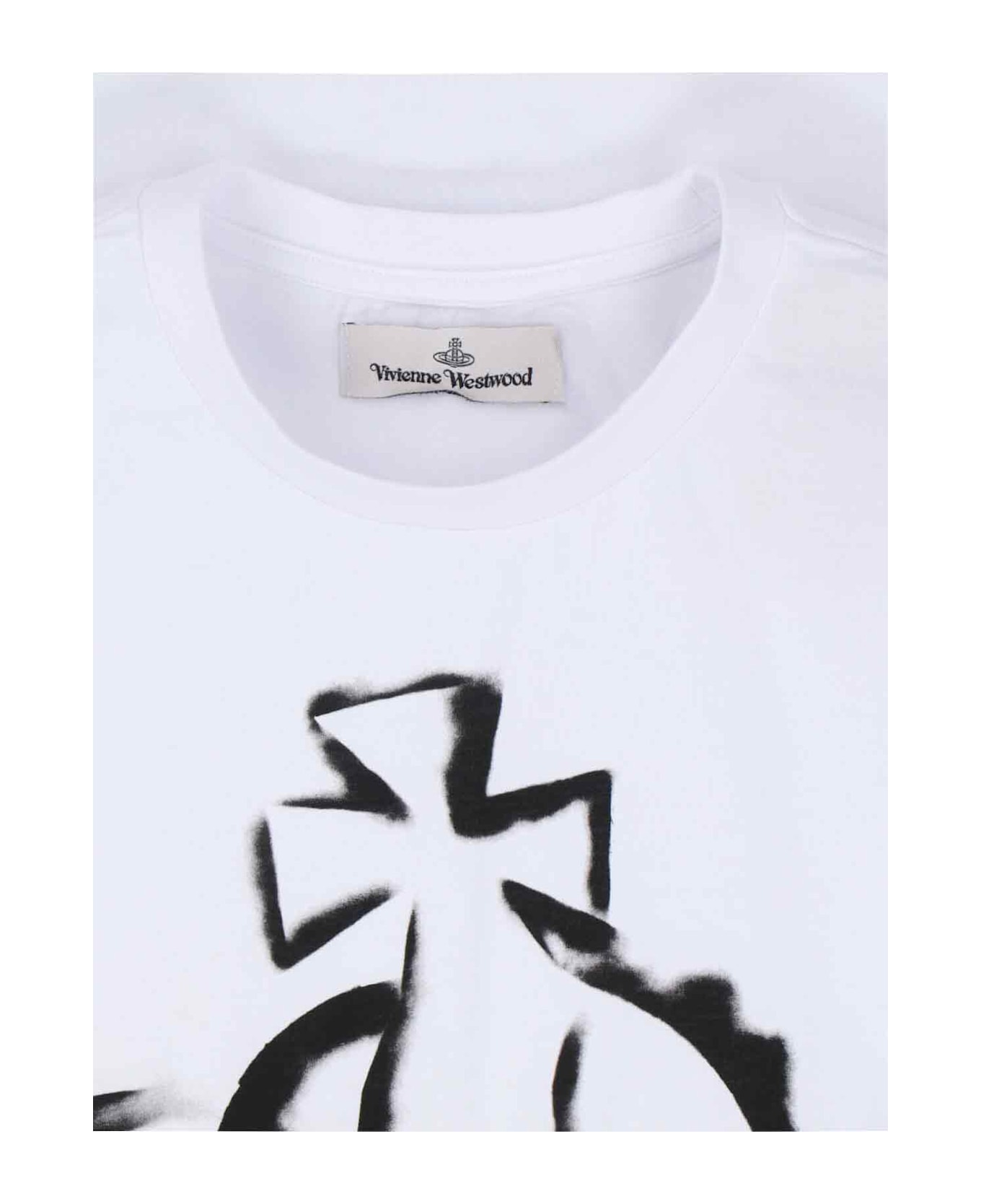 Vivienne Westwood "stencil Orb" Logo T-shirt - White