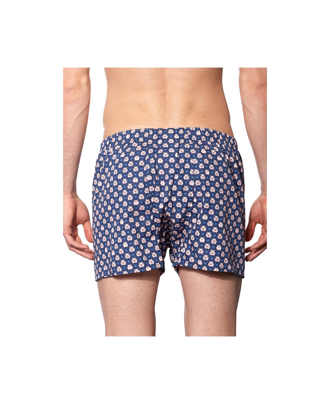 MC2 Saint Barth Man Underwear Boxer Piggy Print - BLUE