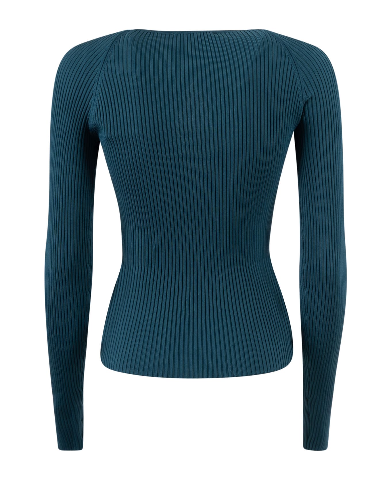 Coperni Twisted Cut-out Knit Top - Peacock