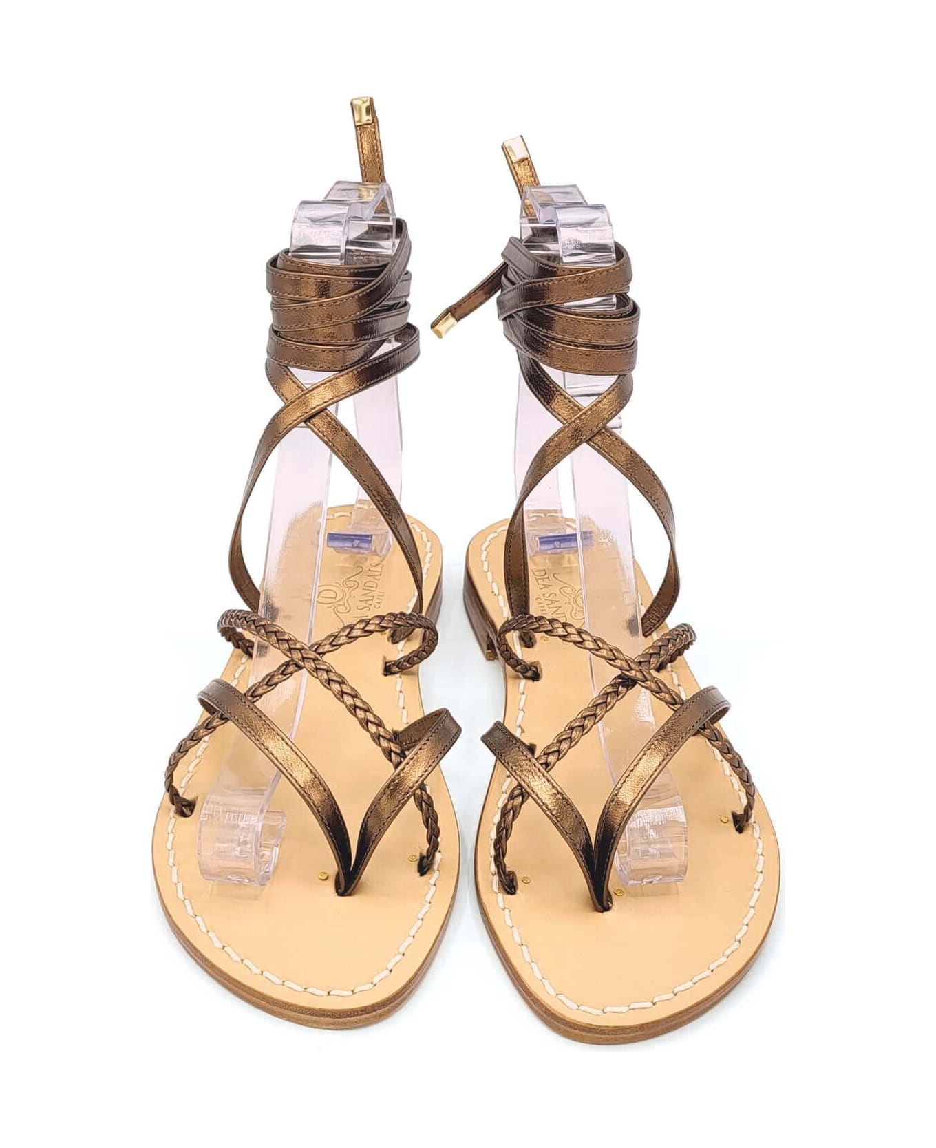 Dea Sandals Tobacco Laminated Leather Gladiator Sandals - tobacco laminated