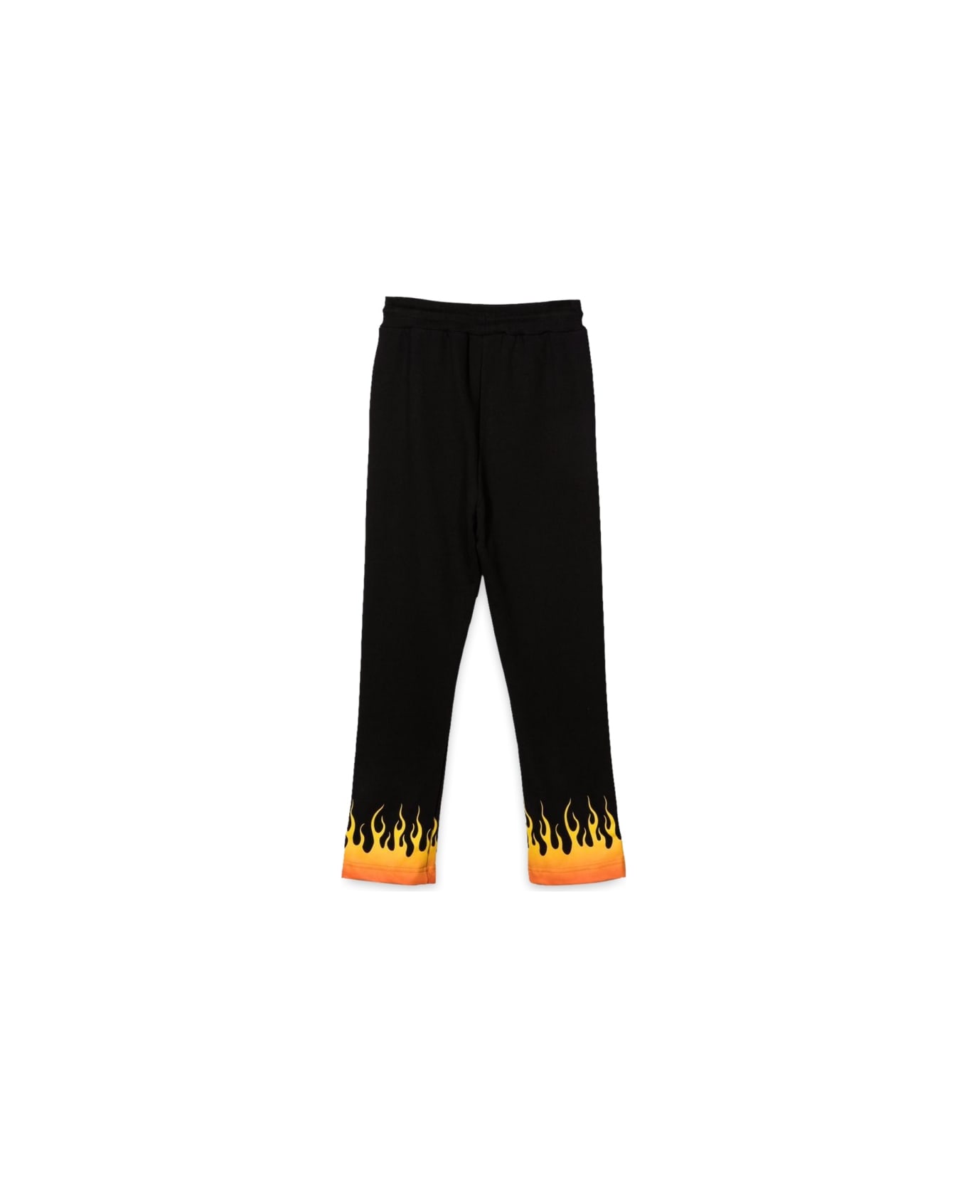 Vision of Super Black Pants With Red Shaded Flames - BLACK
