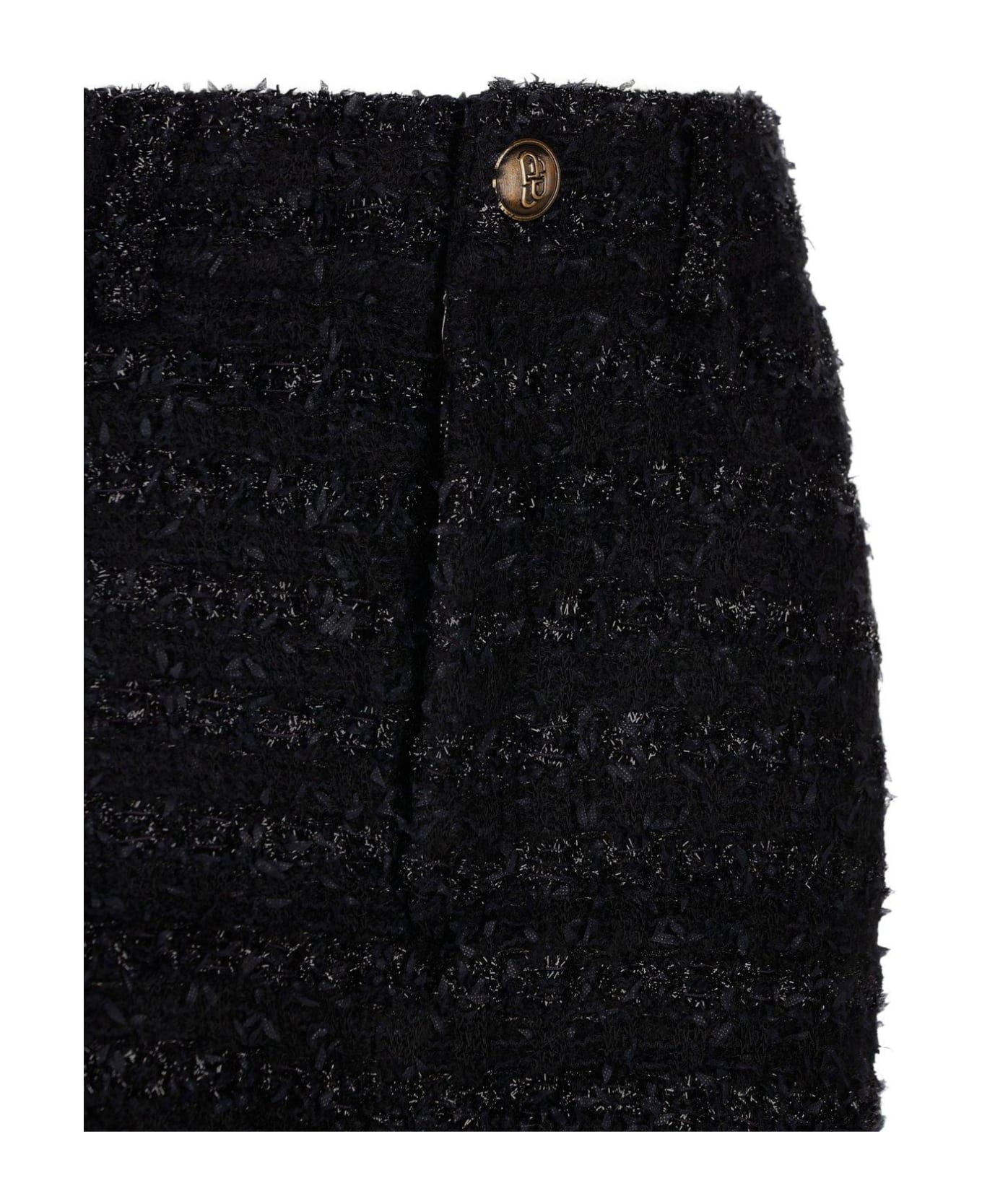 Balenciaga Tweed Metallic Thread Trousers - Black