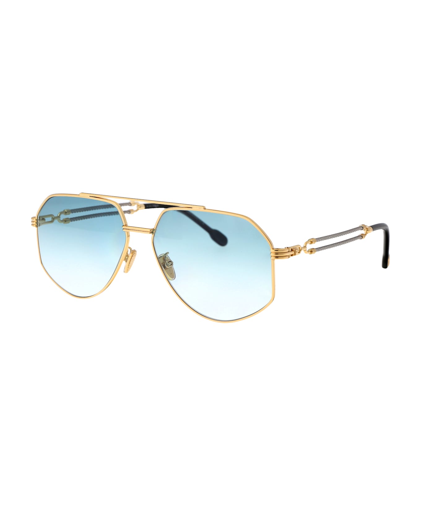 Fred Double Cable Sunglasses - 30W Shiny Endura Gold / Gradient Blue