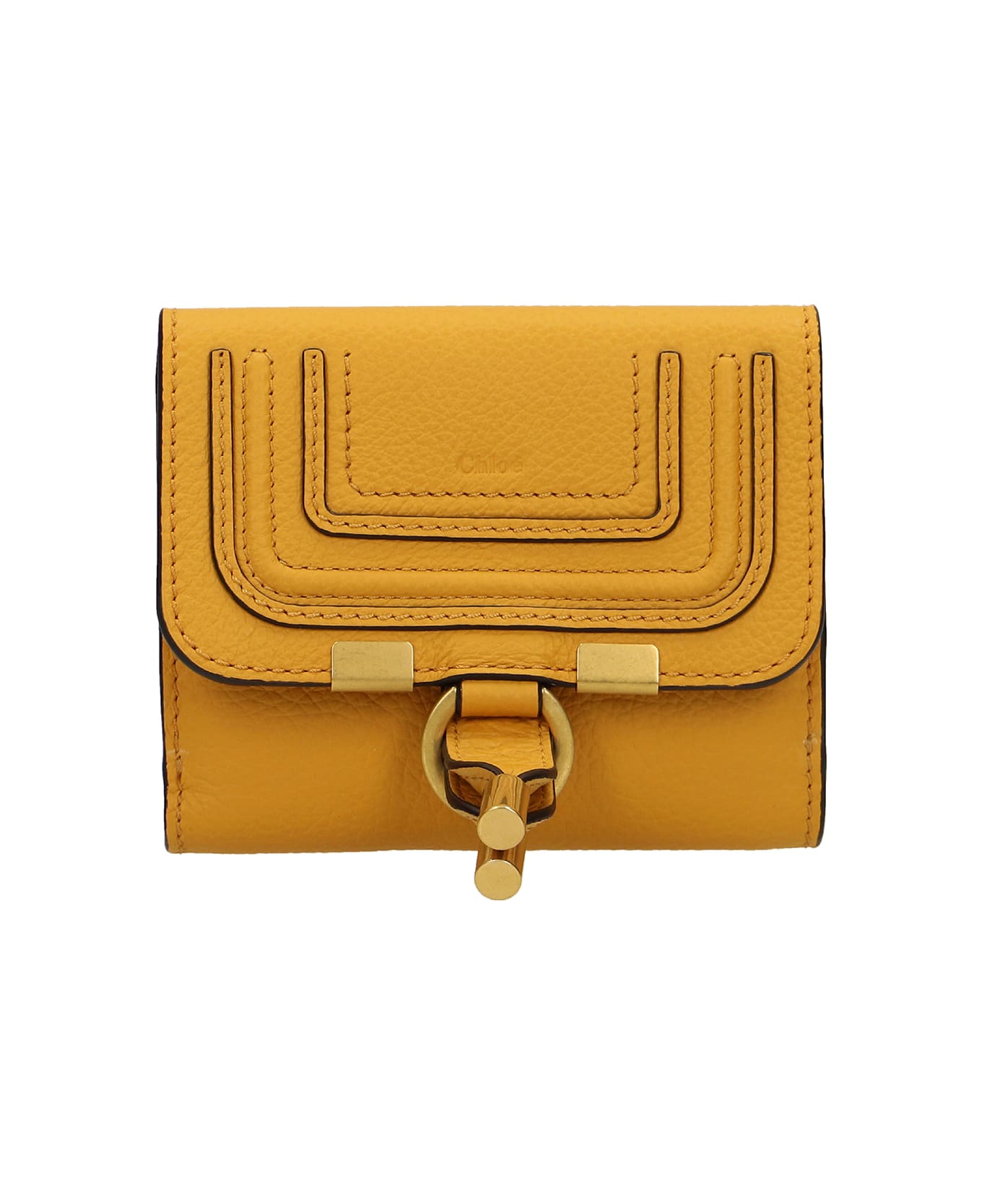 Chloé Marcie Wallet In Yellow Leather - yellow