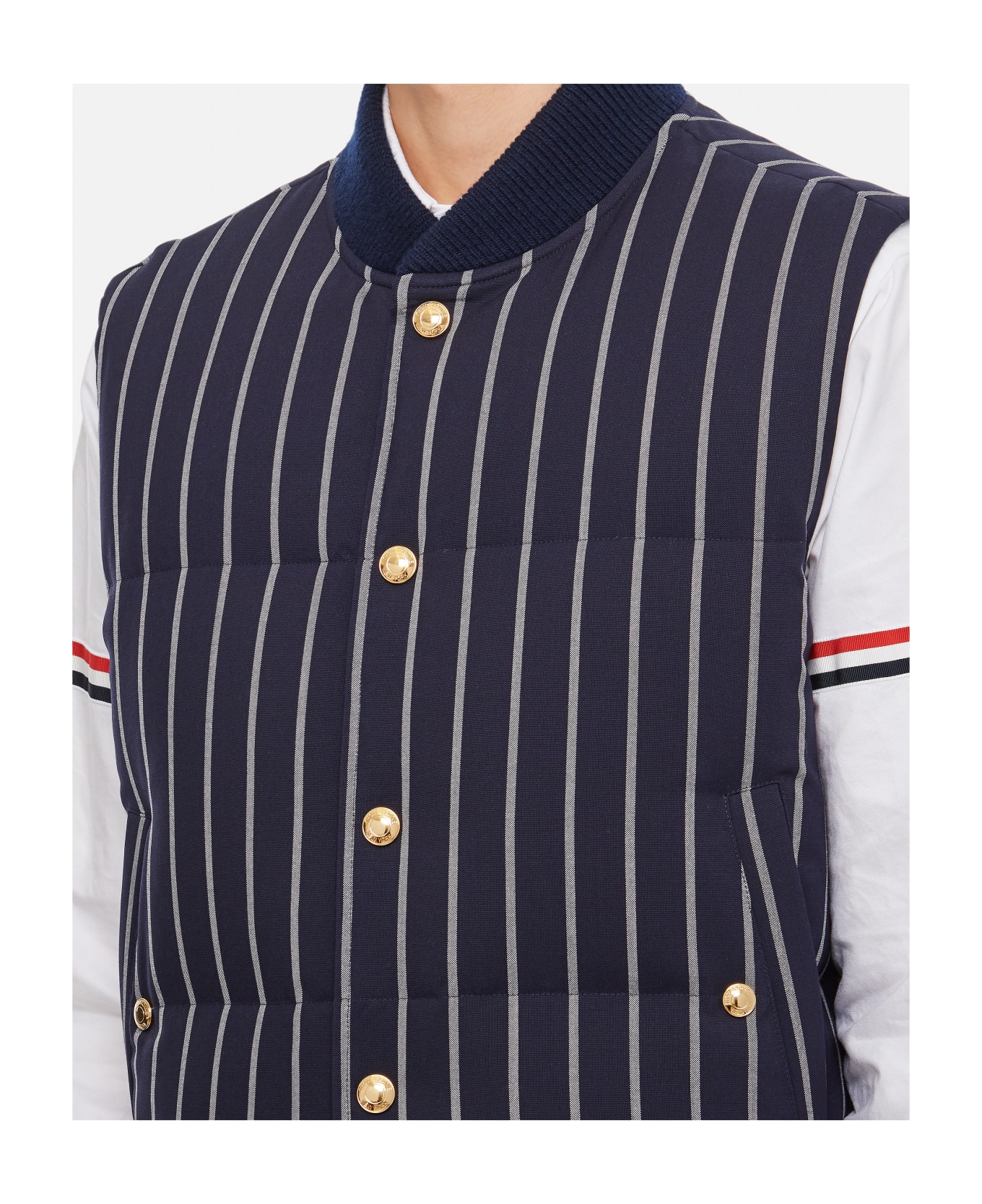 Thom Browne Wool Stripe Vest - Blue
