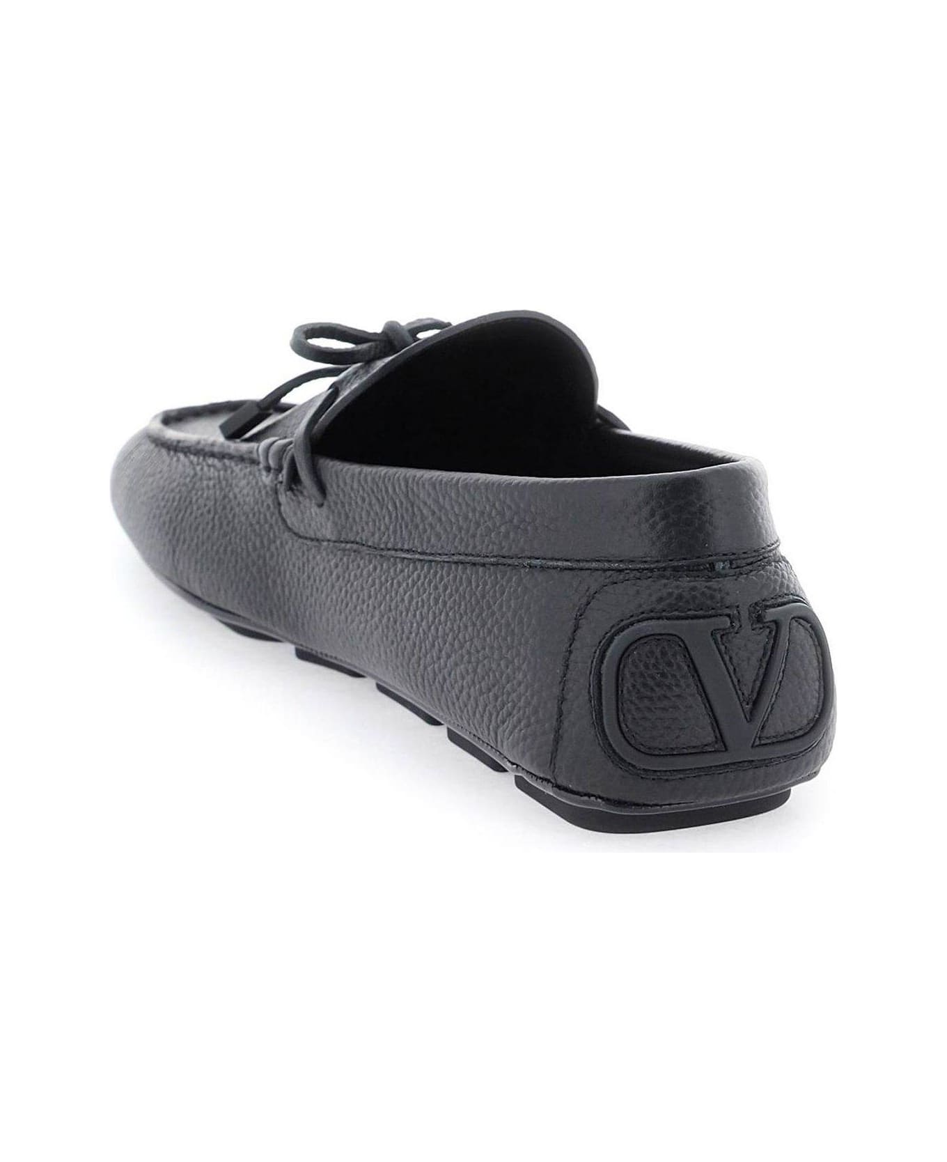 Valentino Garavani Valentino Vlogo Signature Slip-on Driving Shoes - BLACK ローファー＆デッキシューズ