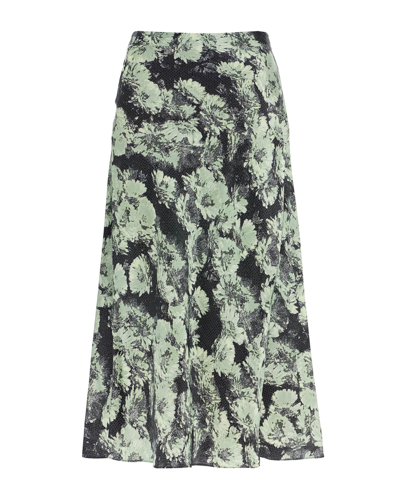 Tory Burch Satin Midi Skirt - Green