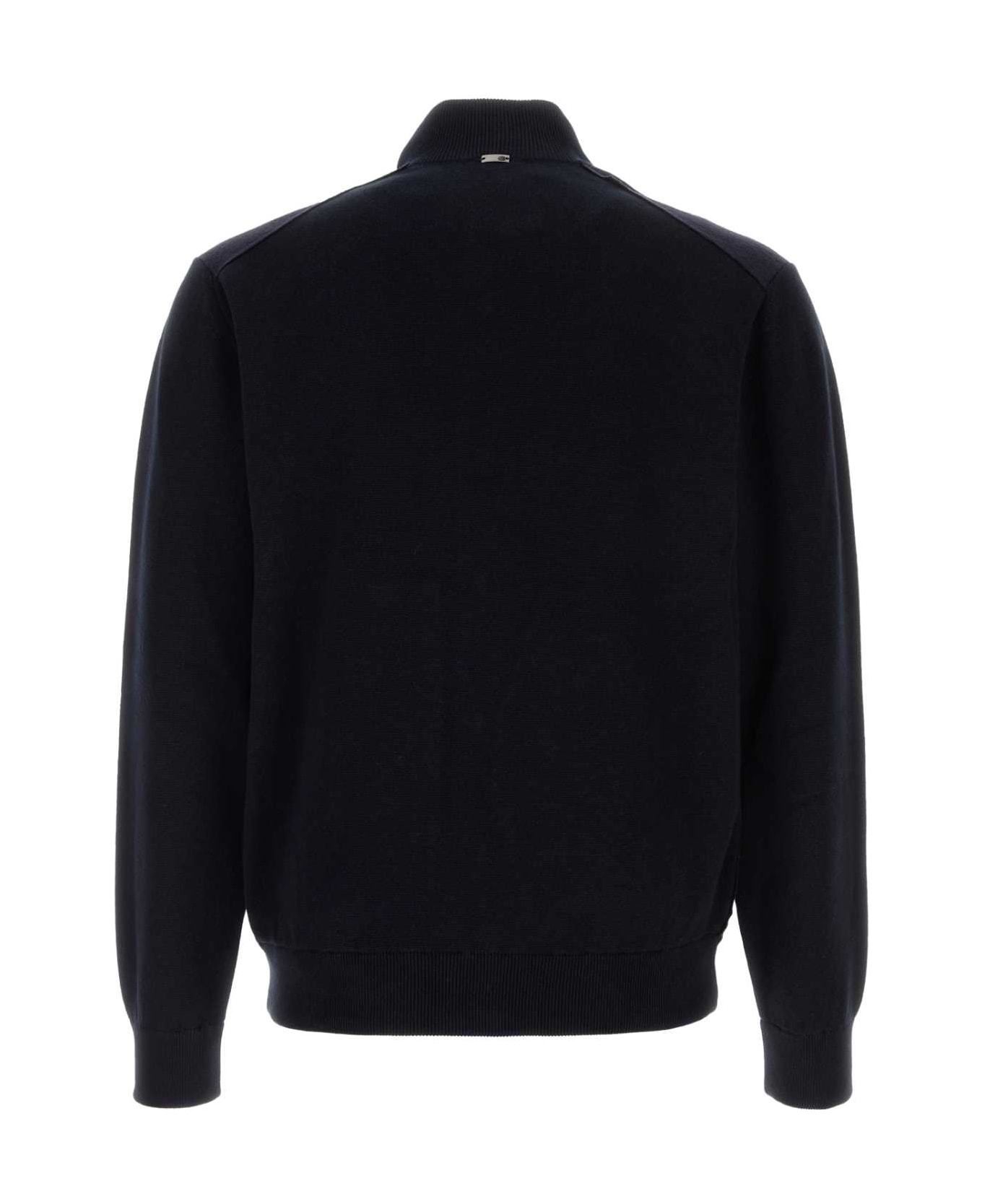 Herno Midnight Blue Cotton Blend Cardigan - DARKNAVY