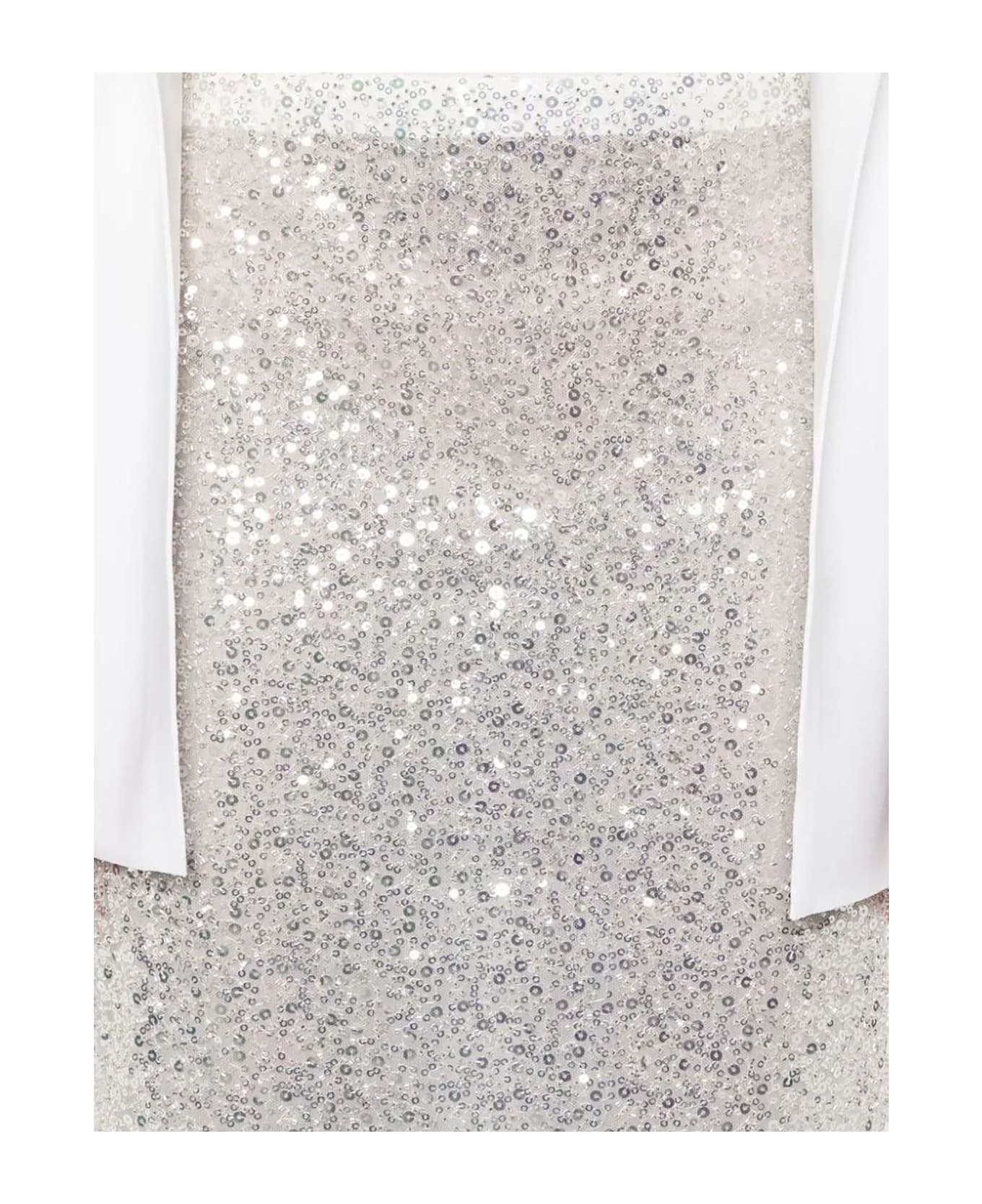 Casablanca Silver-tone Sequinned Midi Skirt - Silver スカート