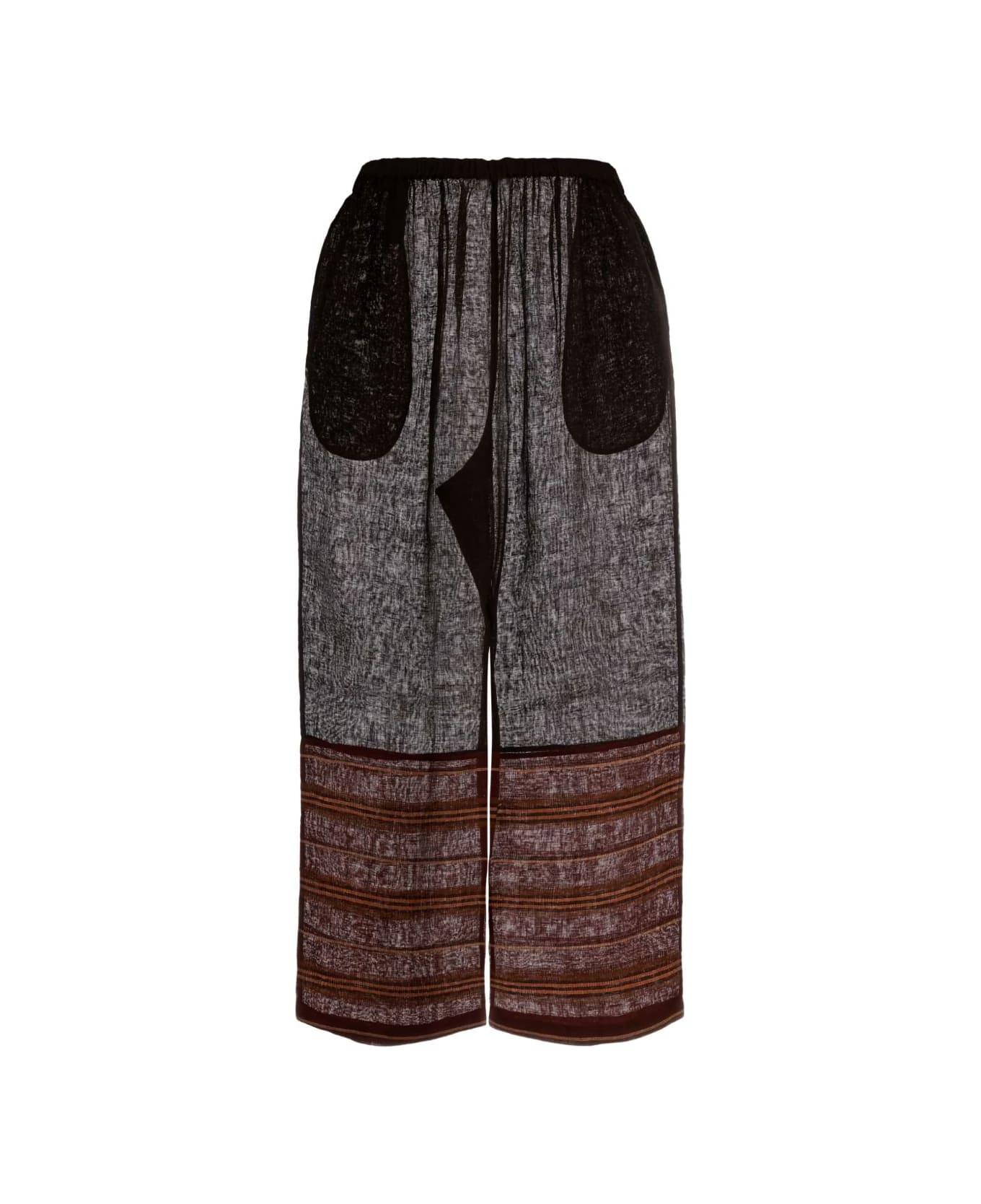 Tory Burch Linen Striped Beach Pants - Brown