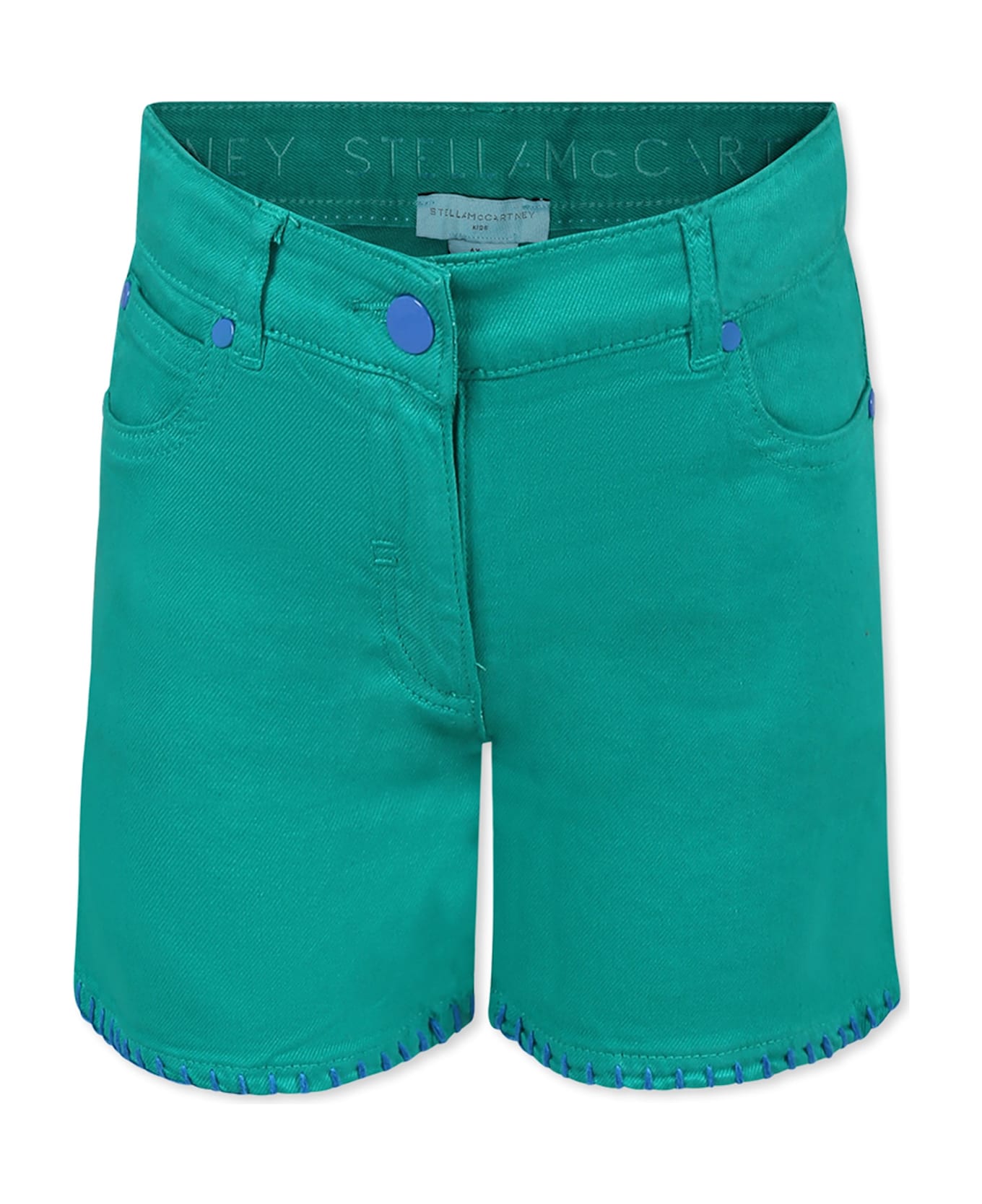 Stella McCartney Kids Green Shorts For Girl With Strawberry - Green ボトムス
