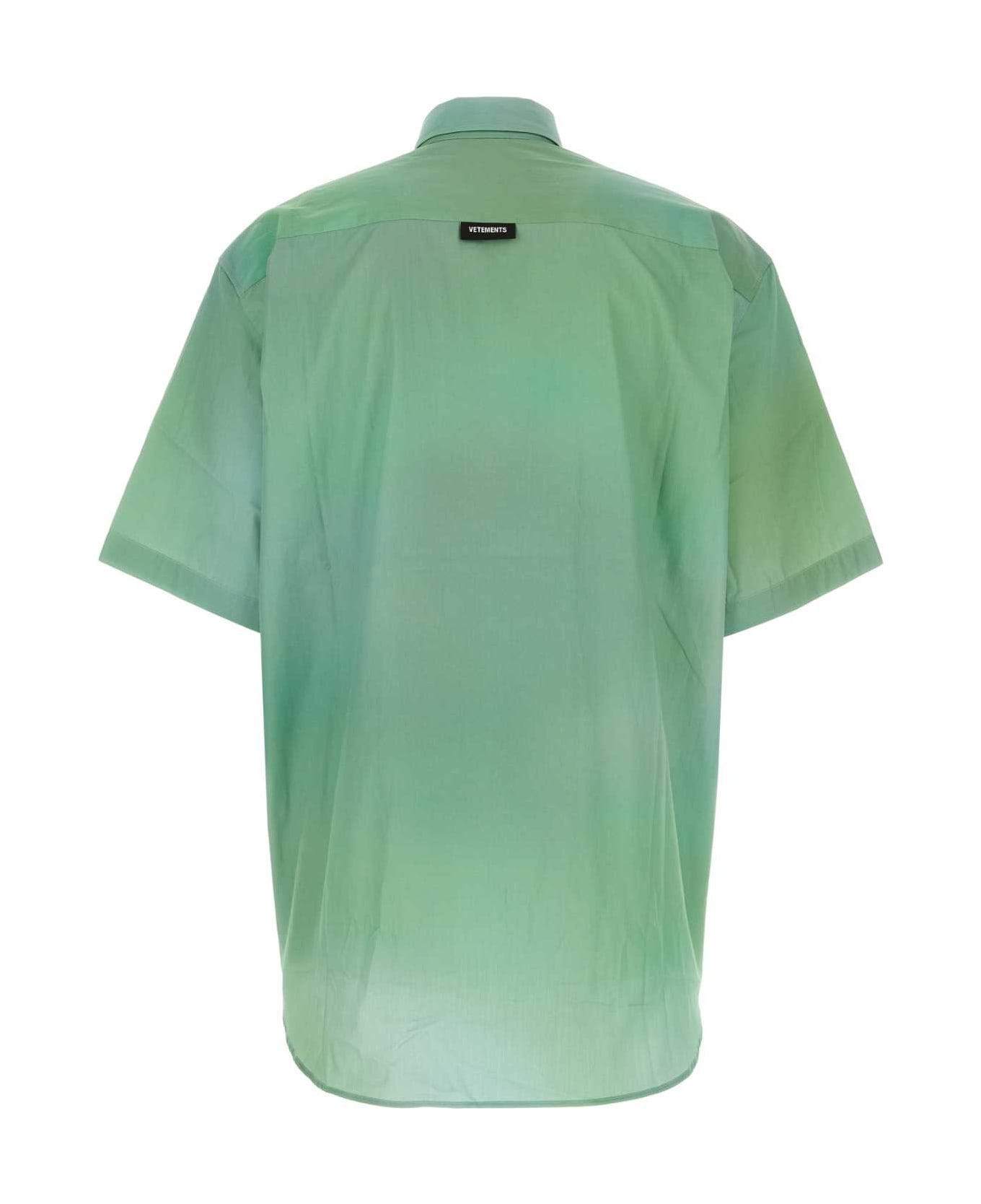 VETEMENTS Green Poplin Oversize Shirt - GREEN