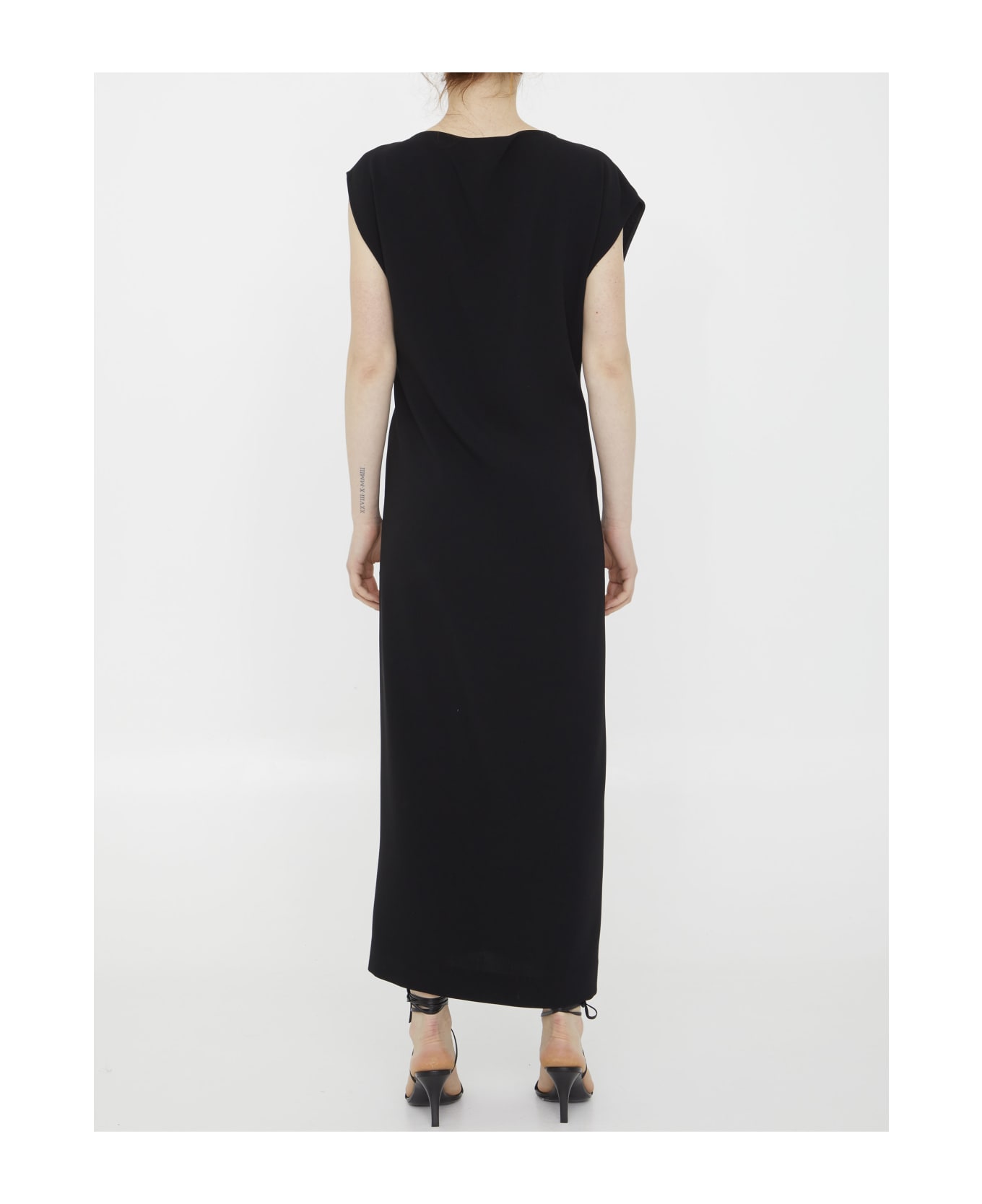 The Row Blathine Dress In Cady - BLACK ワンピース＆ドレス